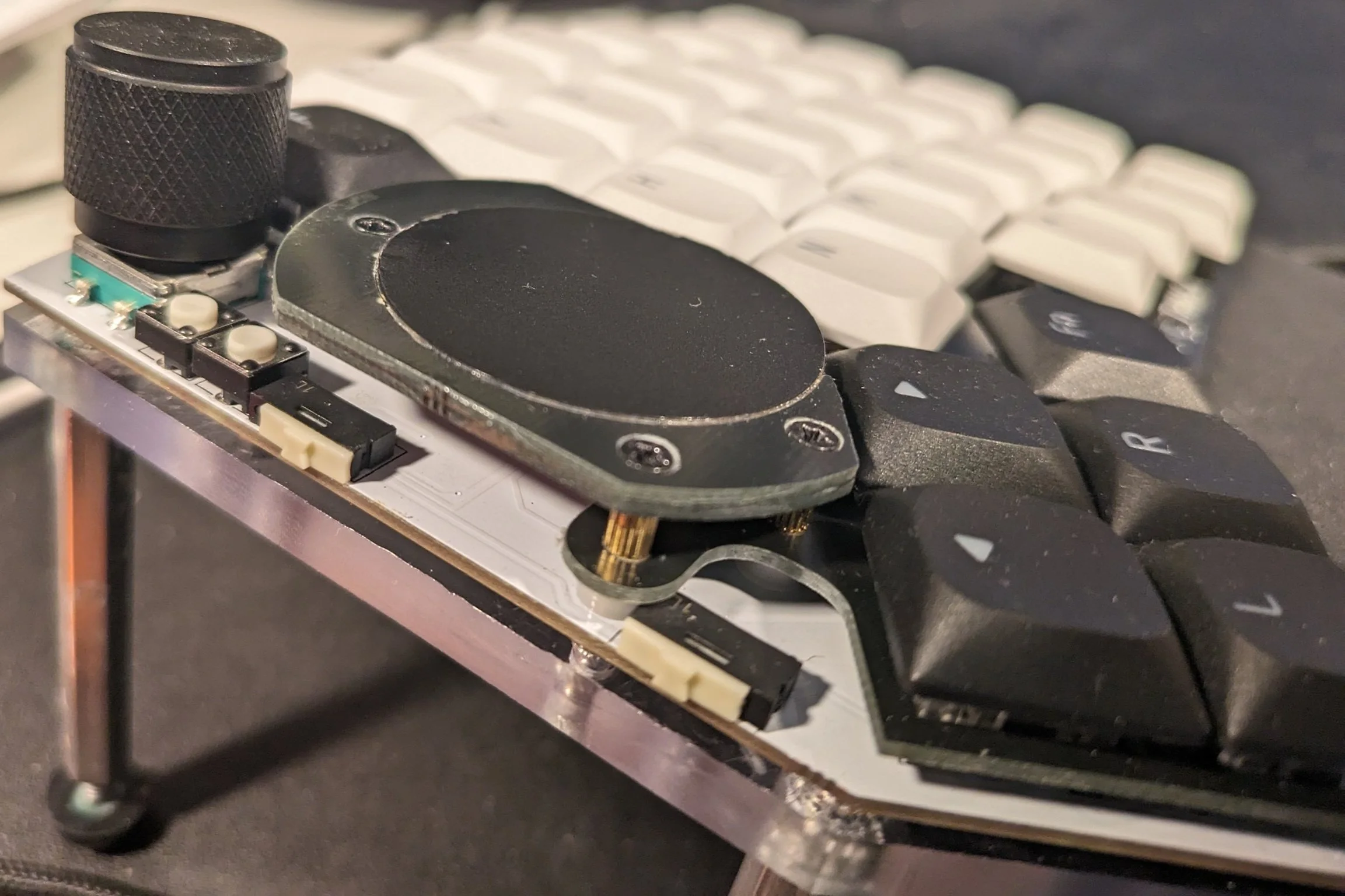 Detail image of the touchpad assembly.