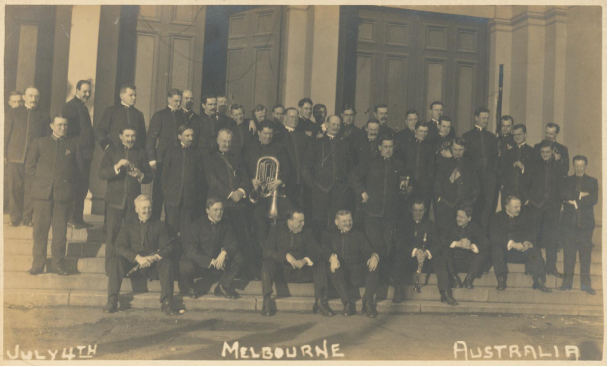 Mix & Smith, ‘Sousa Band, Tour Around the World’, 1911. National Library of Australia.  http://nla.gov.au/nla.obj-145698197.