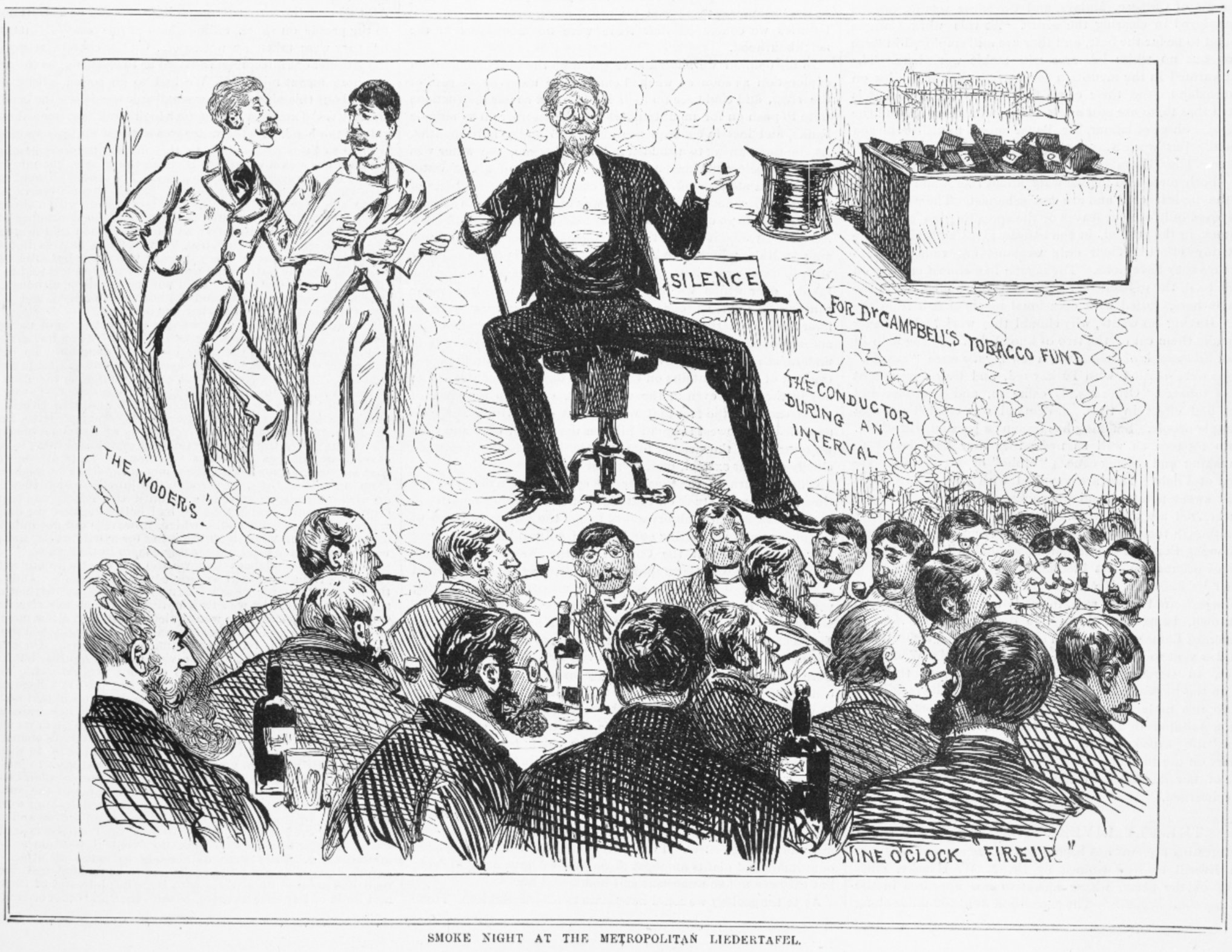 ‘Smoke Night at the Melbourne Liedertafel’ (Melbourne: Ebsworth Hall, 1886). State Library of Victoria. https://find.slv.vic.gov.au/permalink/61SLV_INST/lvv1f/alma9917774773607636. 
