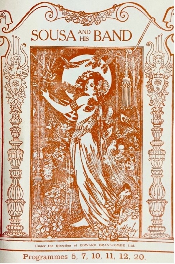 Cover of Sousa and His Band, Programmes 5, 7, 10, 11, 12, 20. Alex Whitmore Collection, University of Melbourne Archives, 1975.