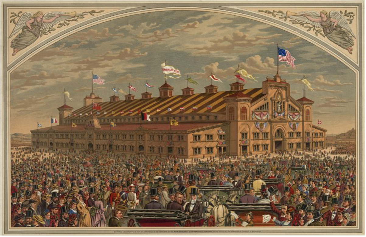 View of the Great Coliseum for the World's Peace Jubilee and International Musical Festival, ca. 1872. Library of Congress. Photograph. https://www.loc.gov/item/2003673060.