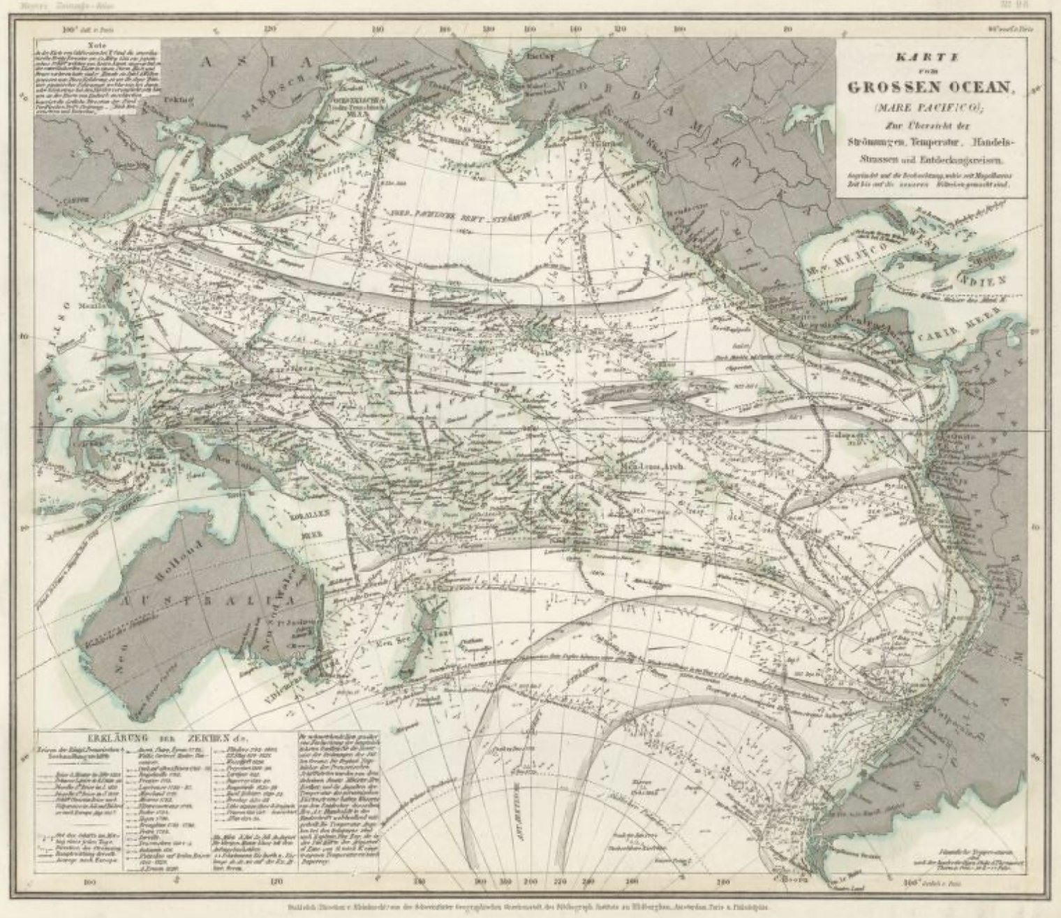 Joseph Meyer, Karte vom Grossen Ocean - Mare Pacifico (Leipzig: Bibliographisches Institut, 1849), http://nla.gov.au/nla.obj-232358696