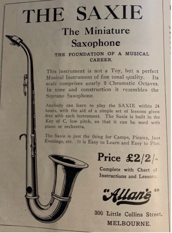 Advertisement for Allan's, Australian Band and Orchestra News, 26 February 1926, 26.