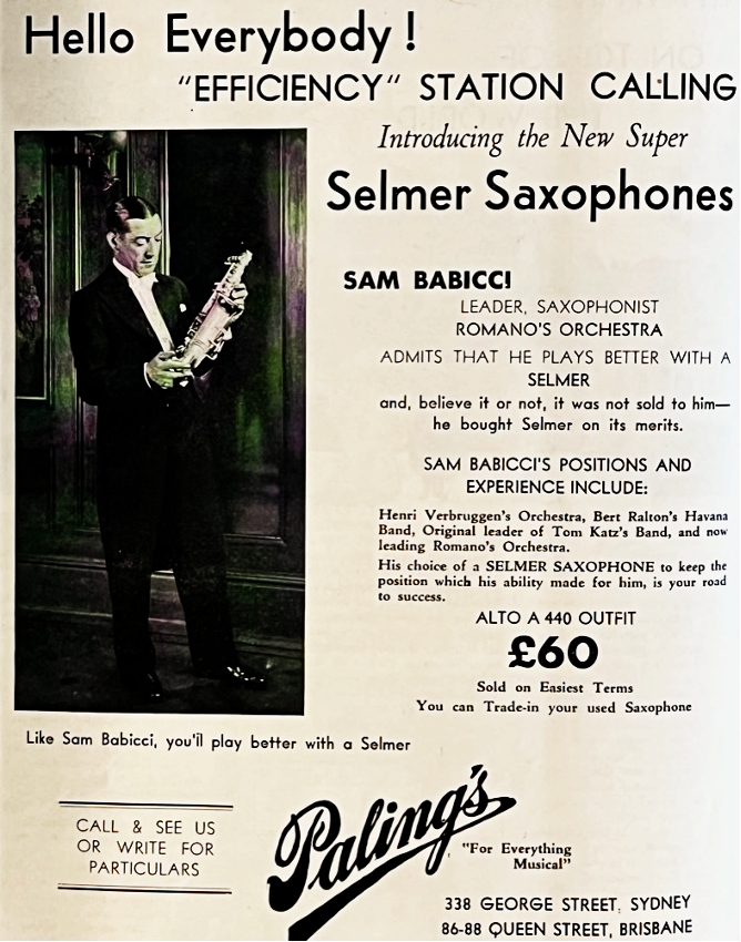 Advertisement for Paling's, Australian Music Maker and Dance Band News, 1 December 1933, 22.