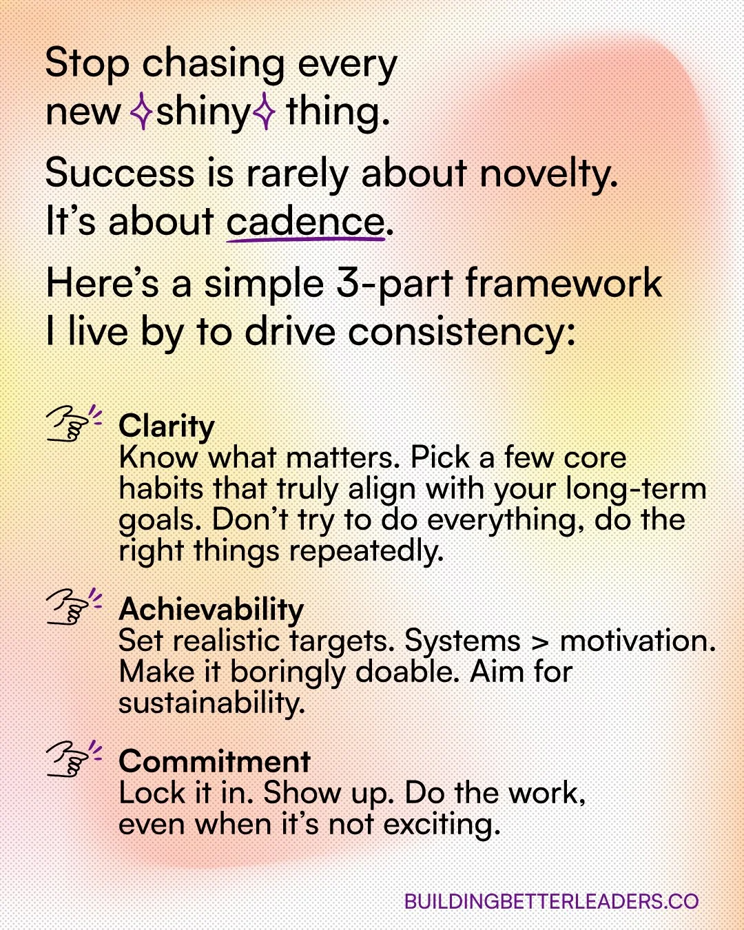 Chasing Nothing Examples Stop chasing every new shiny thing — Building Better Leaders