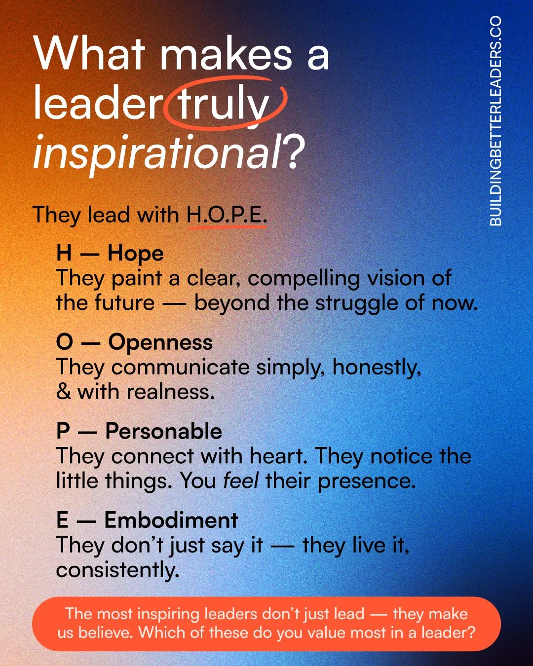 What makes a leader inspirational? — Building Better Leaders