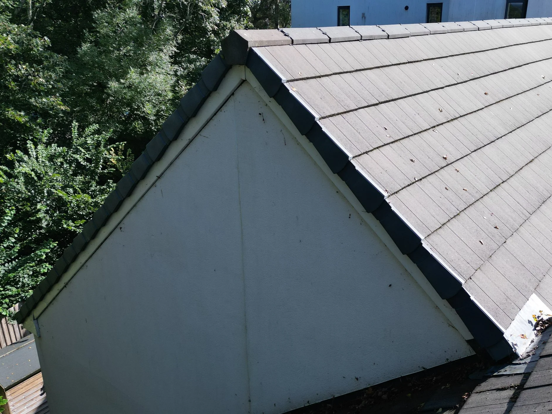 Drone image of house roof