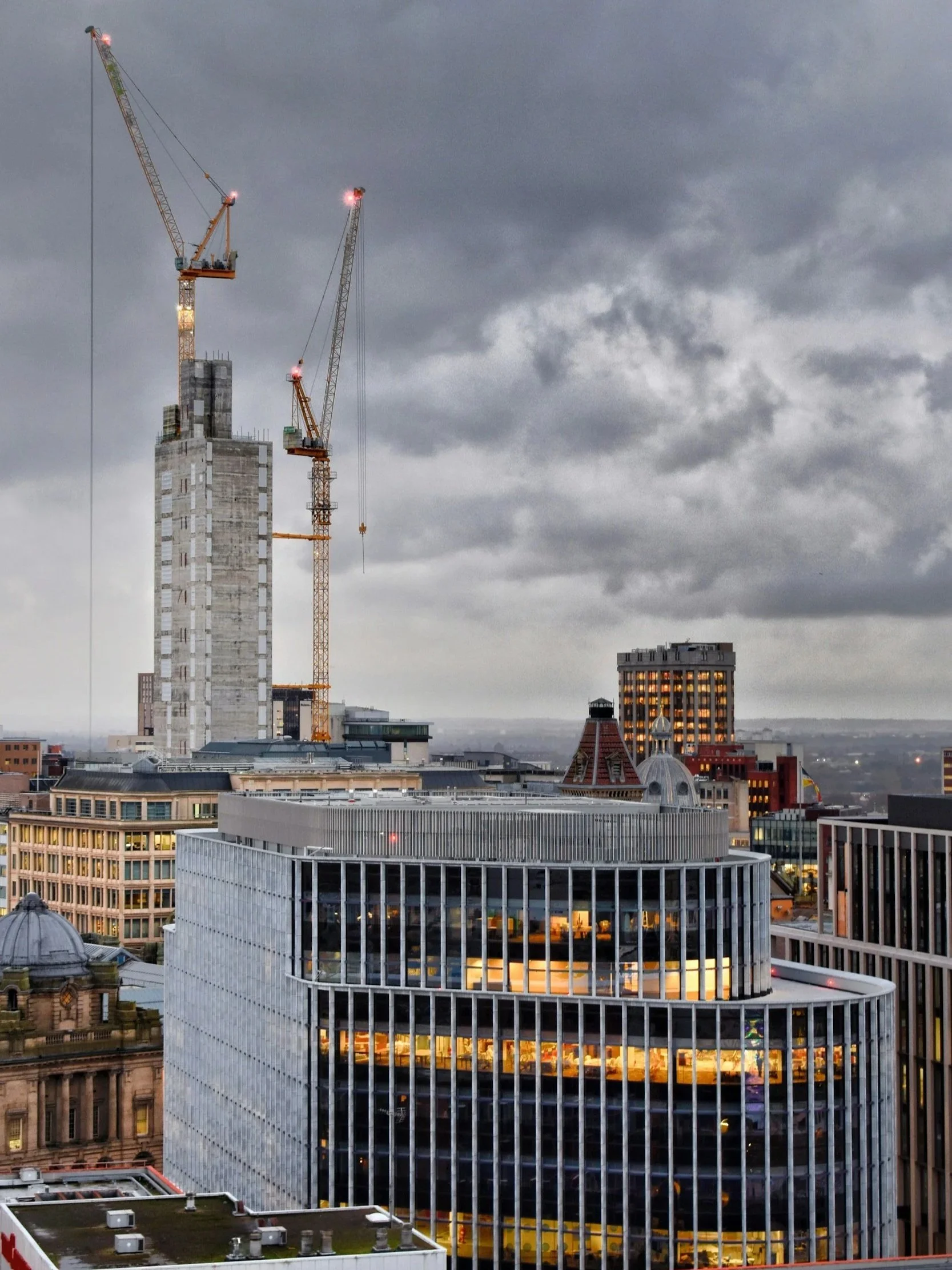 tower crane next to new building