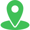 A green location pin icon.