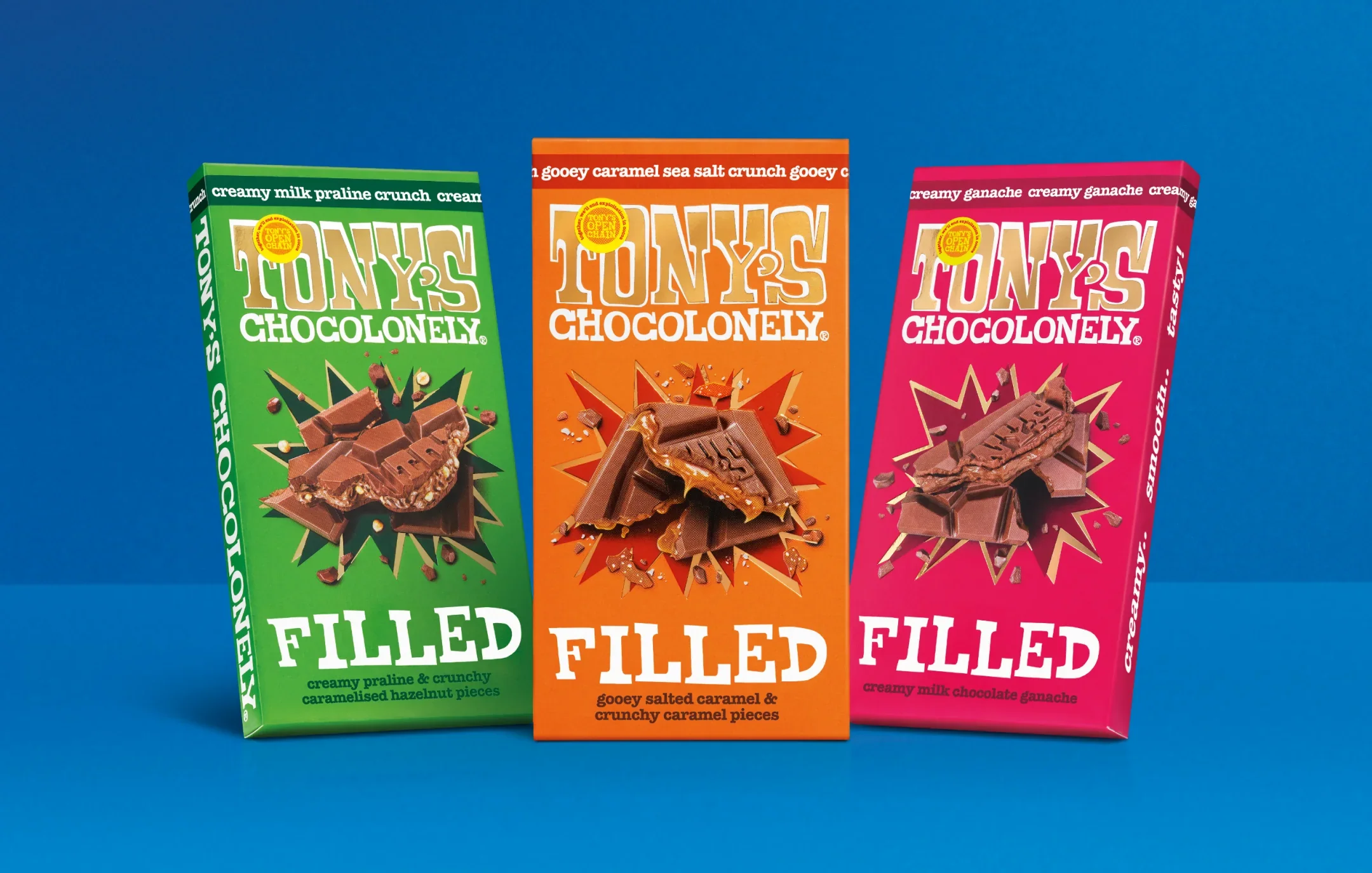 Tony's Chocolonely launches ‘Filled’: it’s first ever range of deliciously filled chocolate bars