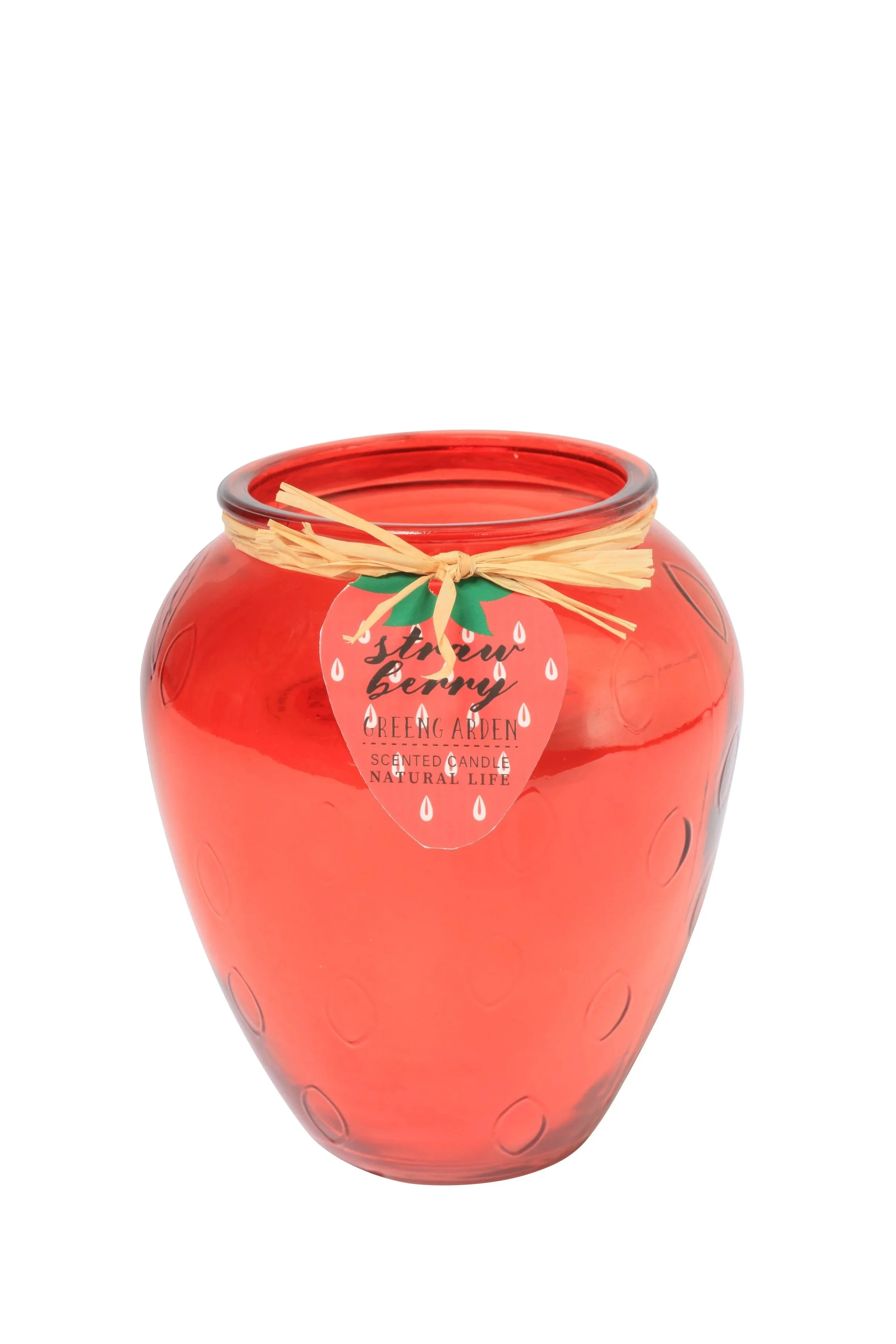 Glass Strawberry Candle