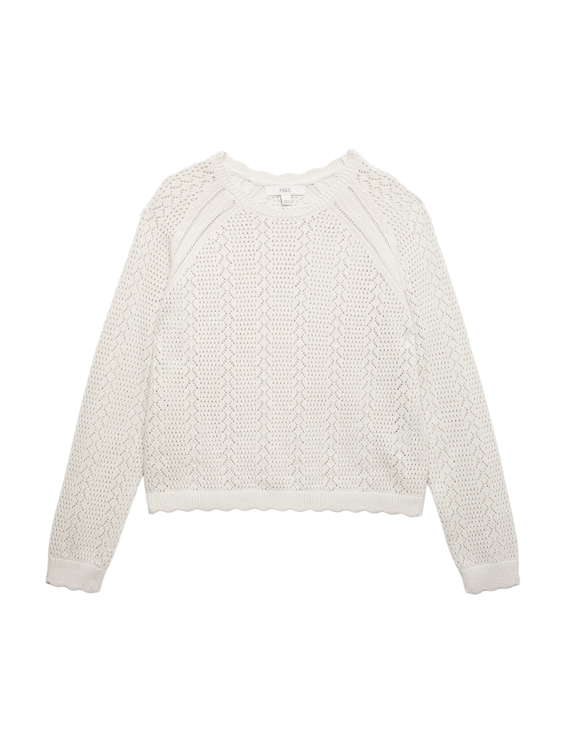 Cotton Rich Pointelle Scallop Edge Jumper £23