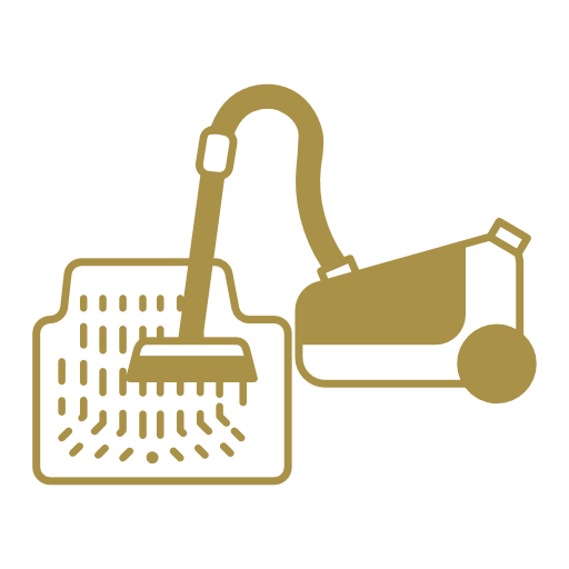 Icon of a vacuum cleaner and dustbin, representing vacuum cleaning tools.