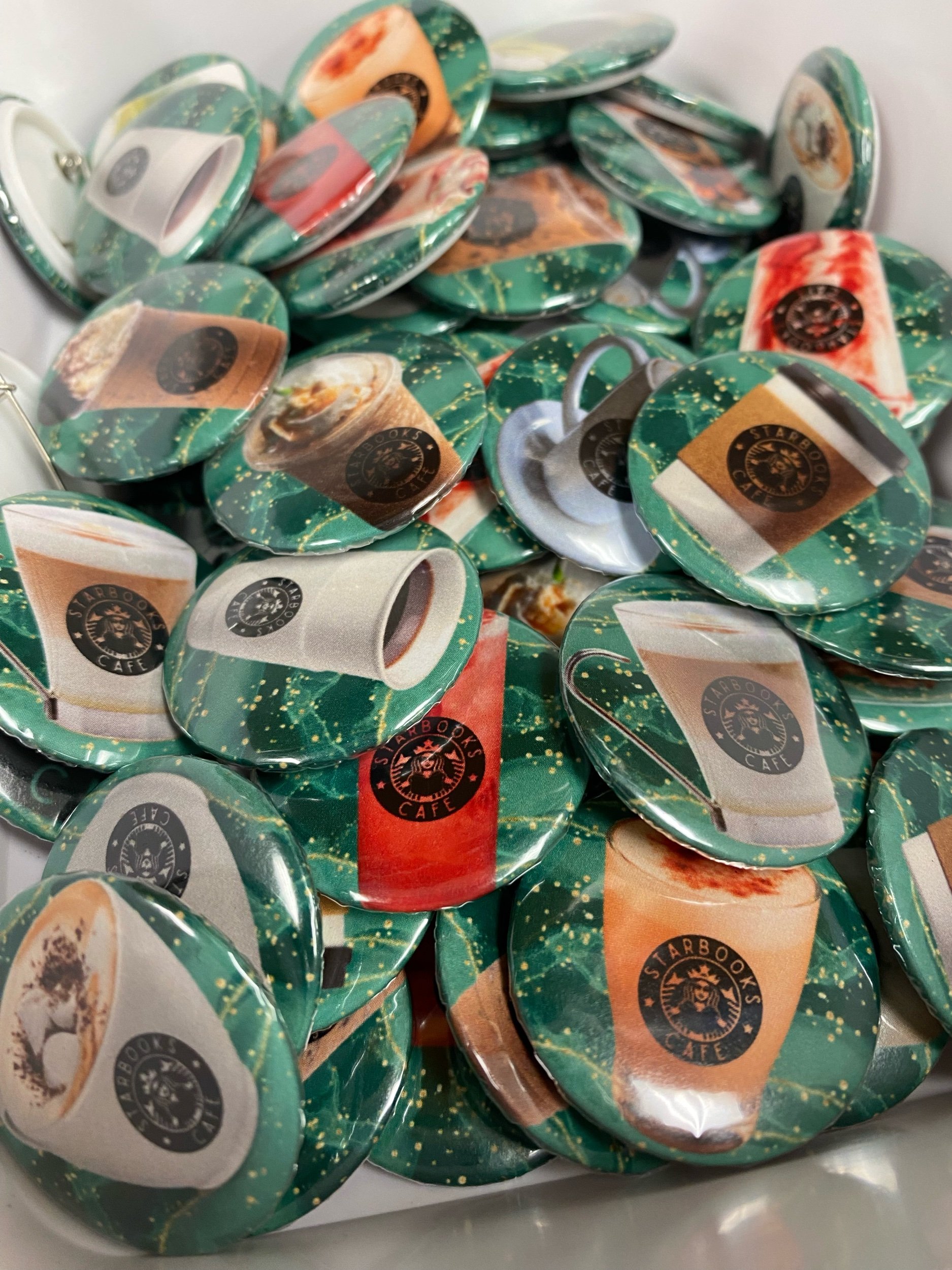 Starbooks Cafe Buttons
