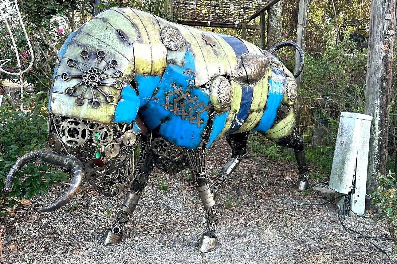 Germaine the Bull - $3,70  |  61" (H) x 30" (W) x 100" (D)  |  Enjoys grassy fields & China shops