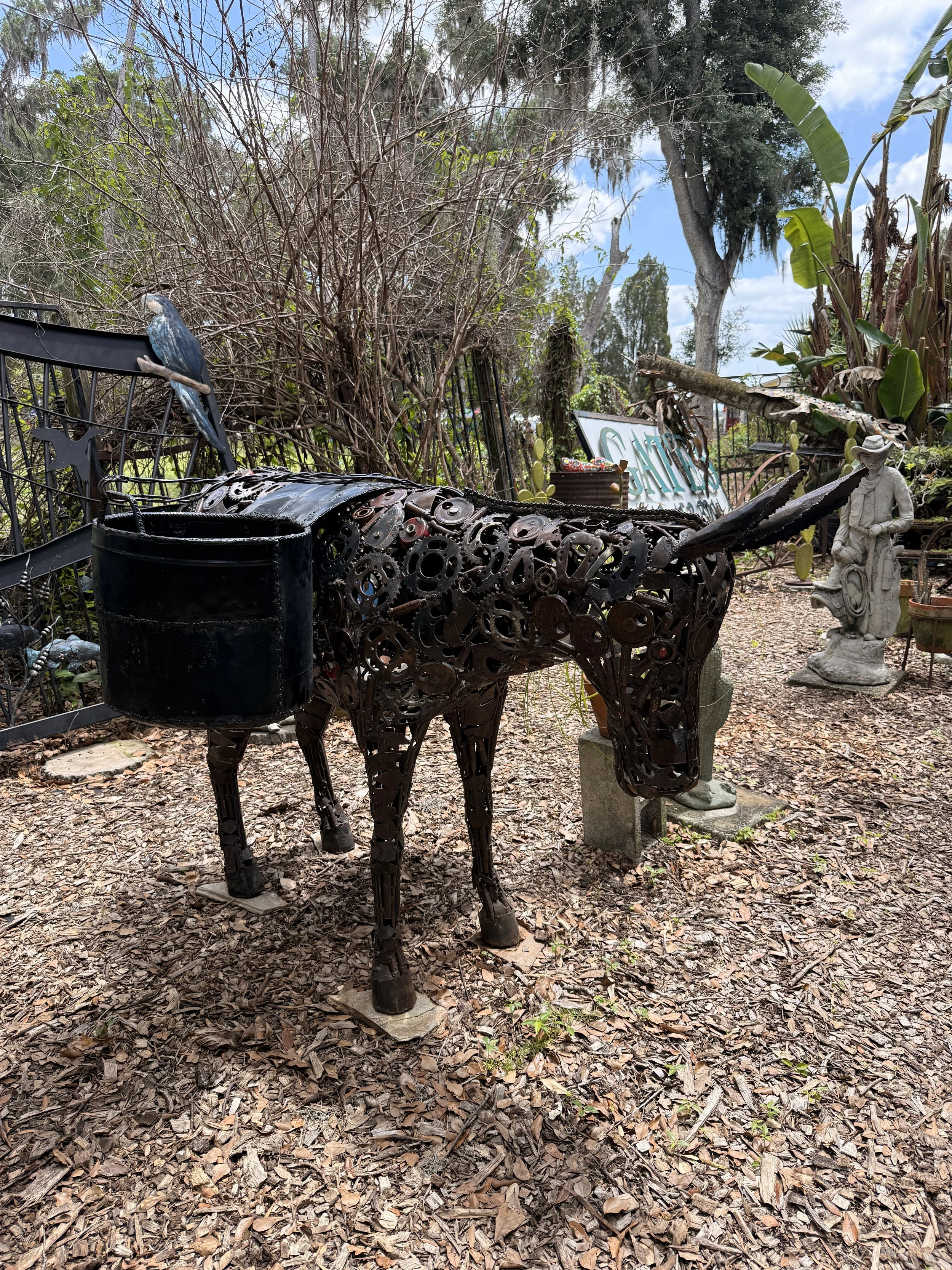 Donkey with Baskets - $2,250  |  50" x 76" x 54"