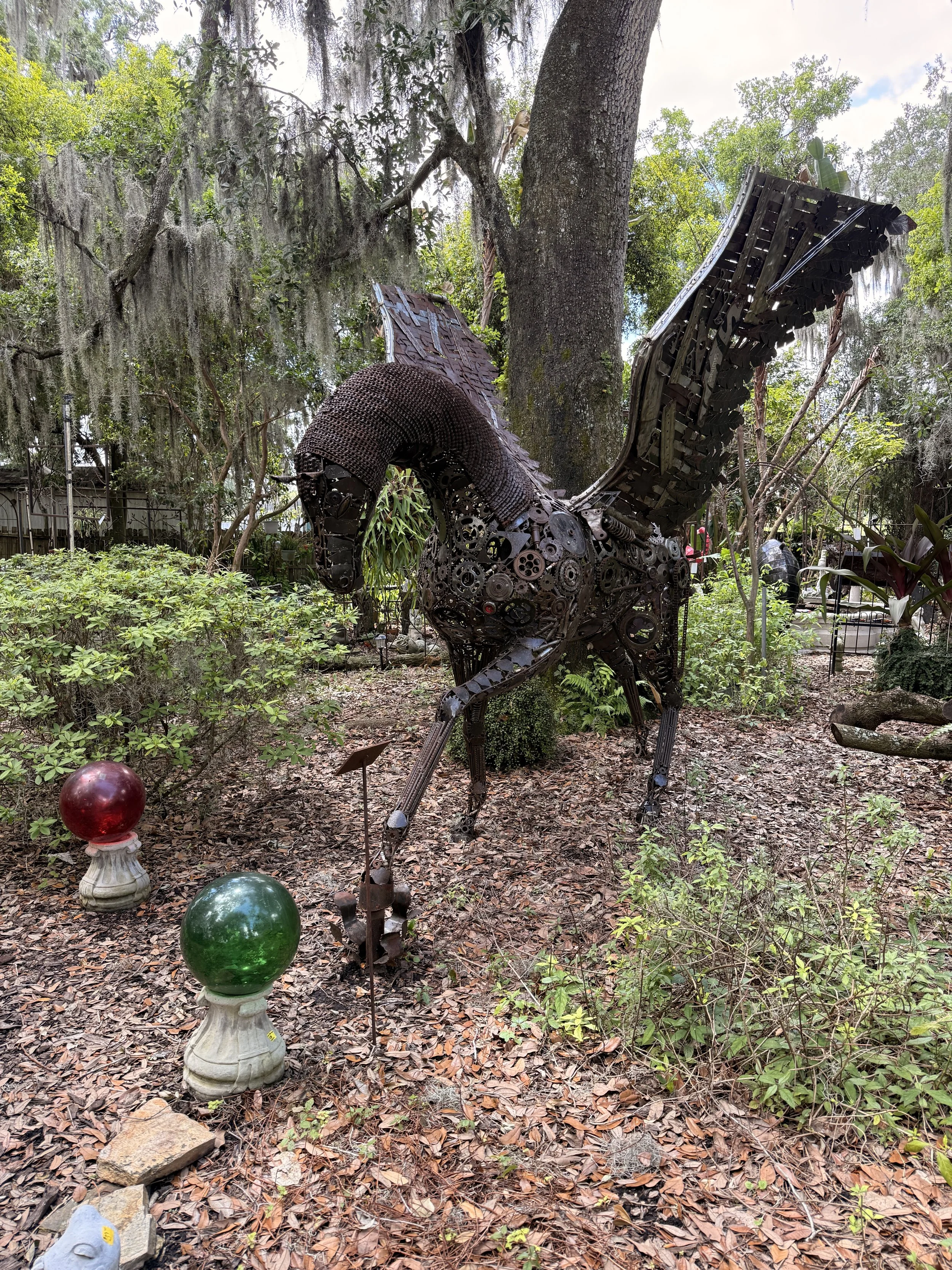 Dakota the Pegasus - $8,475  |  95" (H) X 130" (W) x 114" (D)  |  Enjoys carrot cake & Fantasia