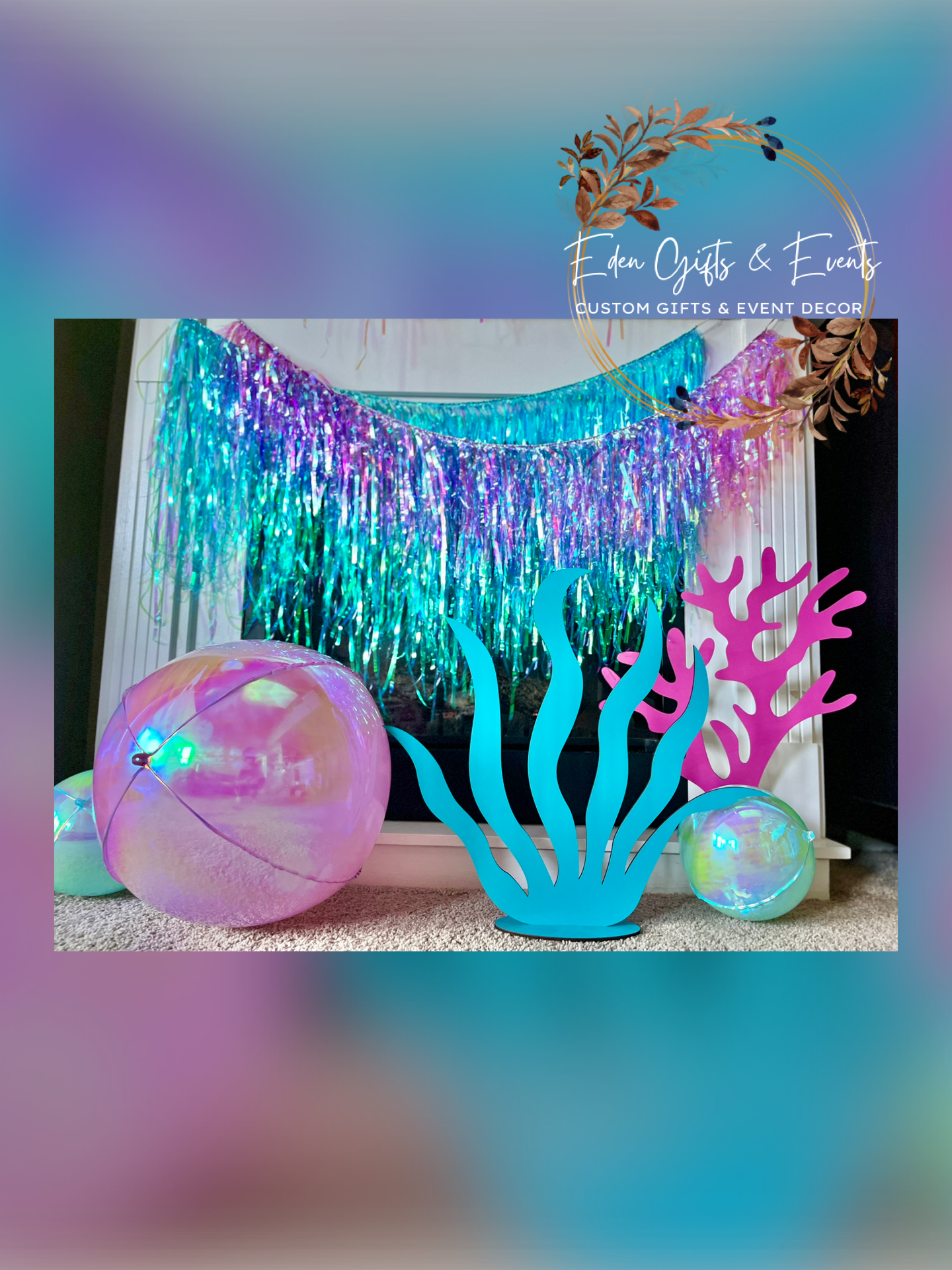 Customizable 12" Translucent Shimmer Fringe Garland