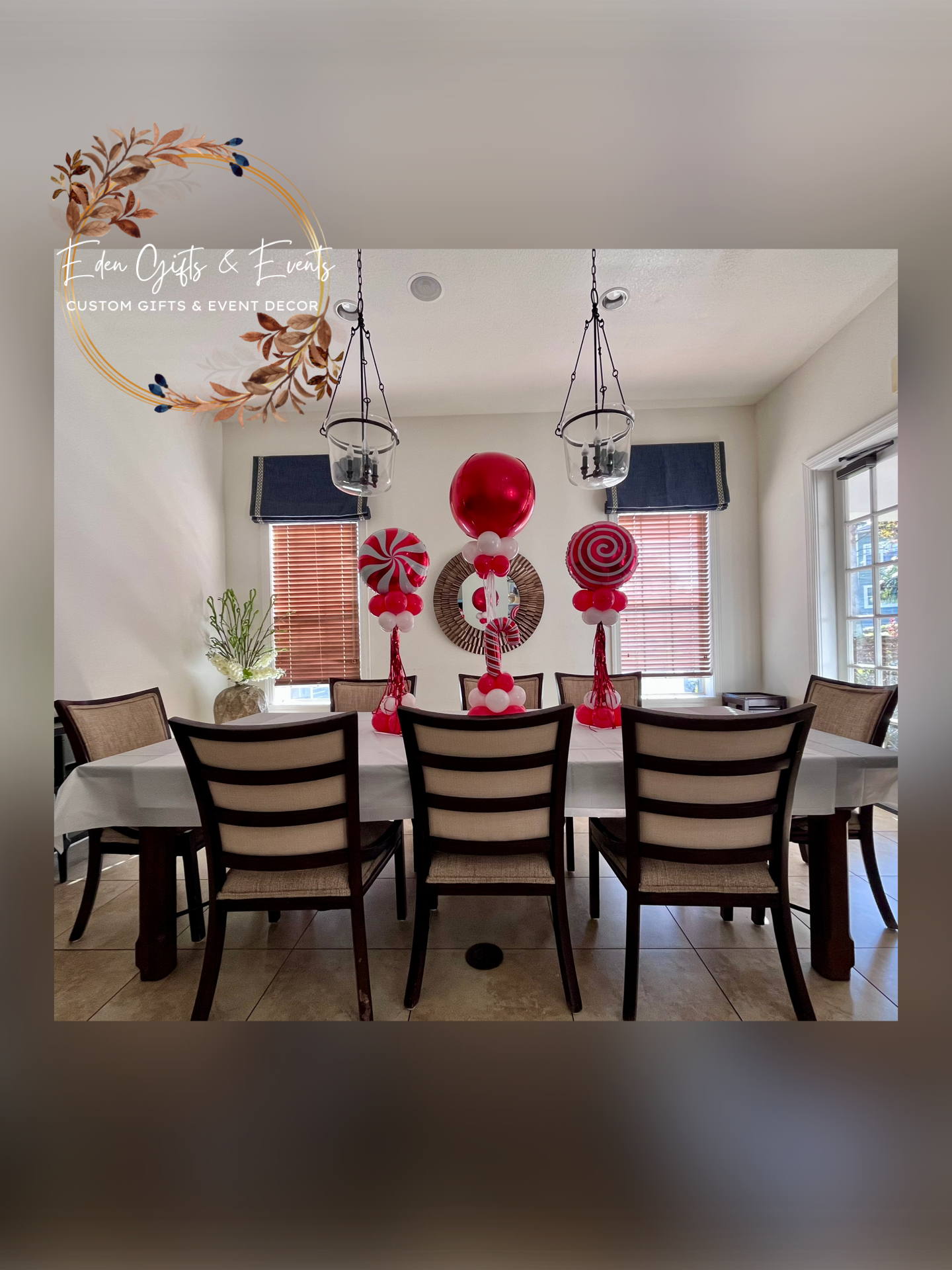 Eden Gifts & Events is Jacksonville’s go-to for custom gifts and unforgettable event styling. From one-of-a-kind gifts to show-stopping balloon installations—like garlands, arches, columns, and marquee displays—we bring your vision to life. We also o