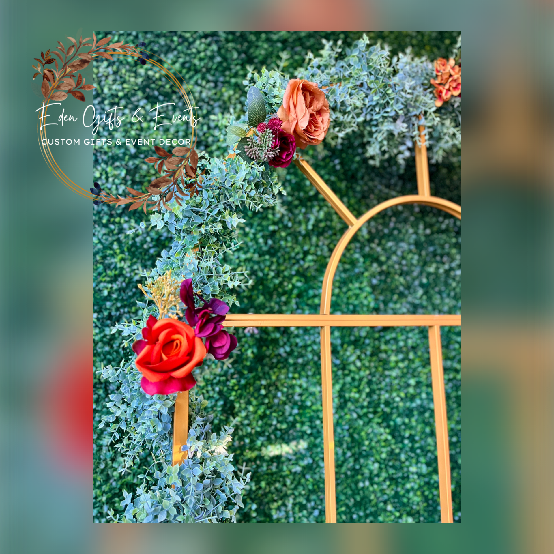 Eden Gifts & Events is Jacksonville's premier destination for custom gifts and event styling.  We offer unique, tailored gifts, stunning event backdrops, and breathtaking balloon installations- including garlands, arches, columns, and marquees.  All 