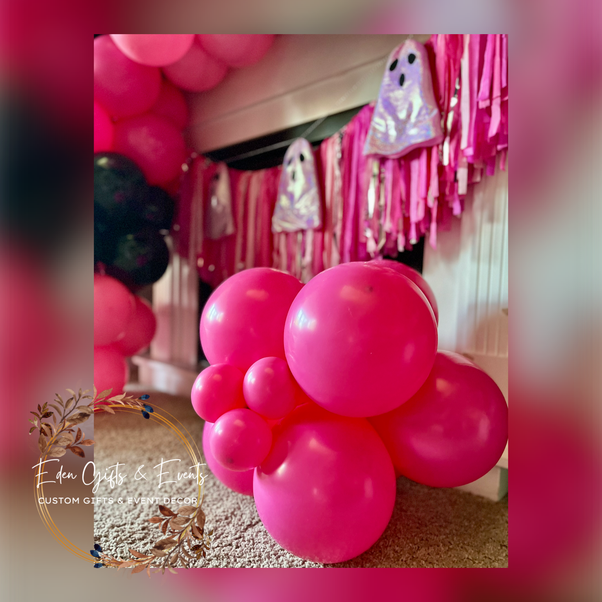 Eden Gifts & Events is THE destination for next level custom gift and event styling experiences in Jacksonville, FL with custom gifts, event backdrops, and balloon garland, arches, columns, and marquees available for local delivery and free pick-up o