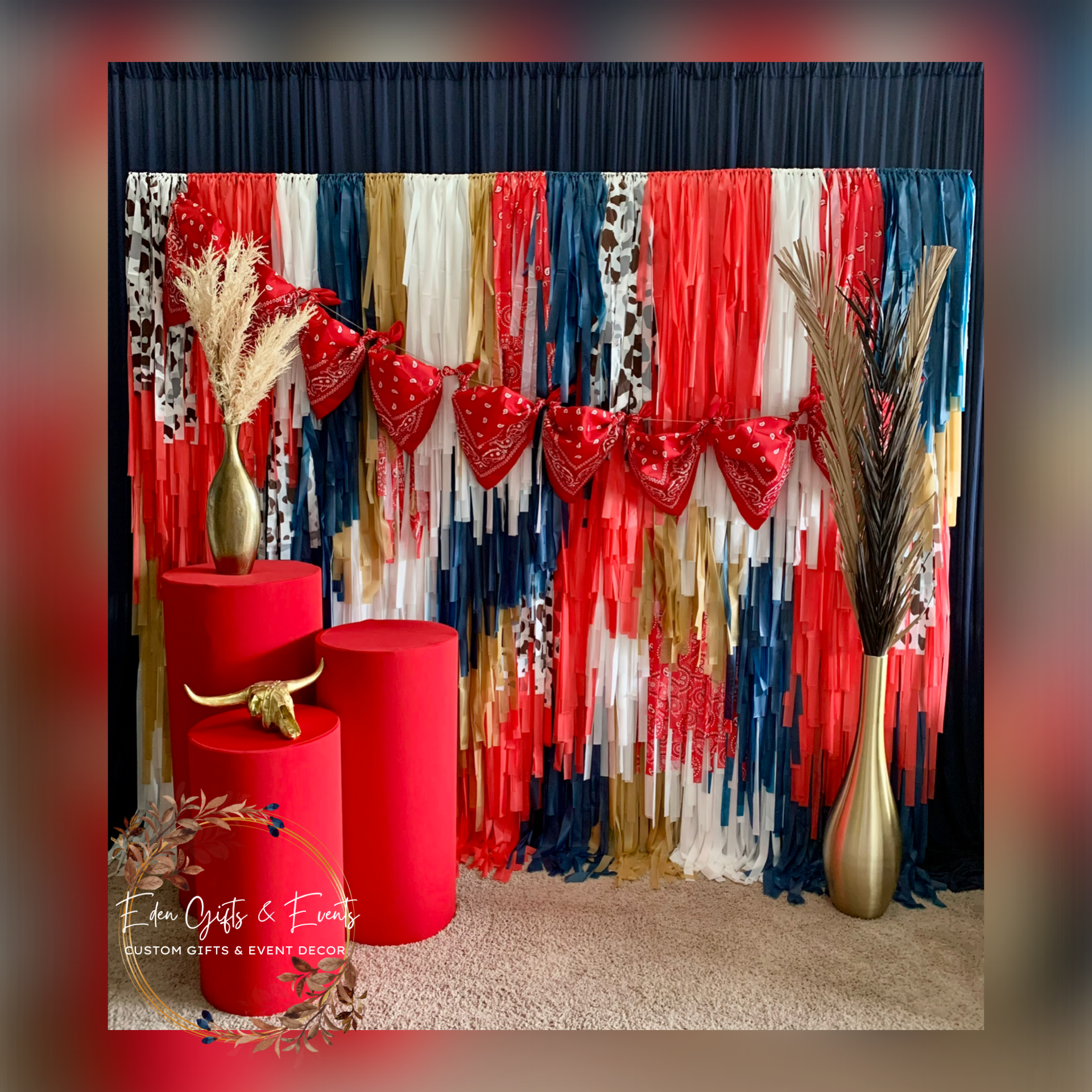 Eden Gifts & Events is THE destination for next level custom gift and event styling experiences in Jacksonville, FL with custom gifts, event backdrops, and balloon garland, arches, columns, and marquees available for local delivery and free pick-up o