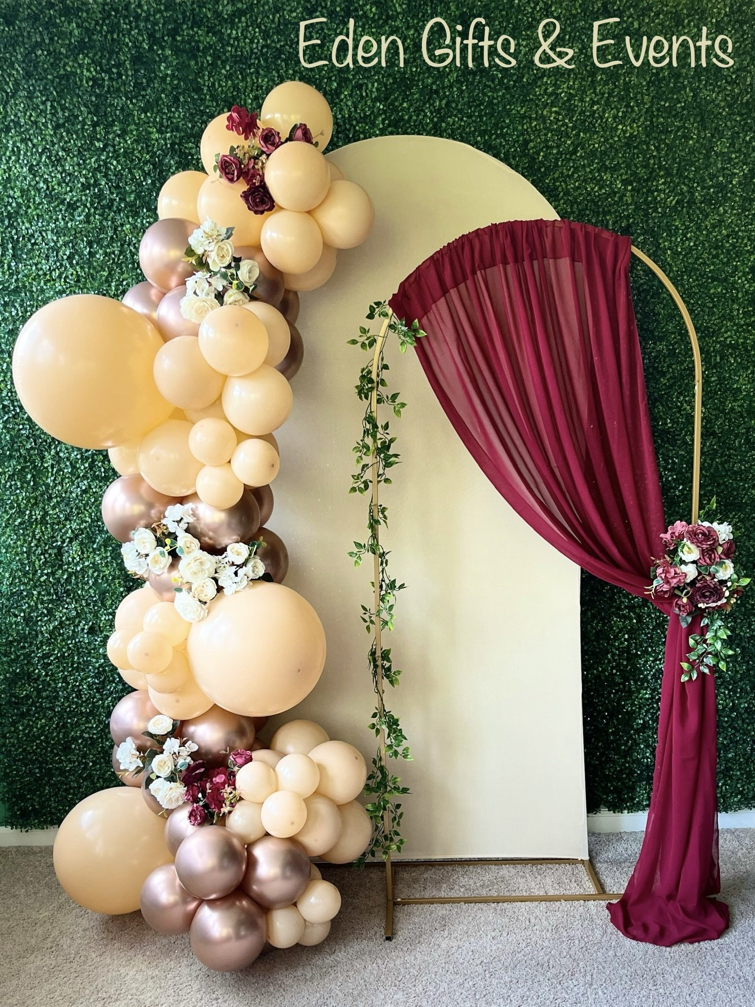 Eden Gifts & Events is THE destination for next level custom gift and event styling experiences in Jacksonville, FL with custom gifts, event backdrops, and balloon garland, arches, columns, and marquees available for local delivery and free pick-up o