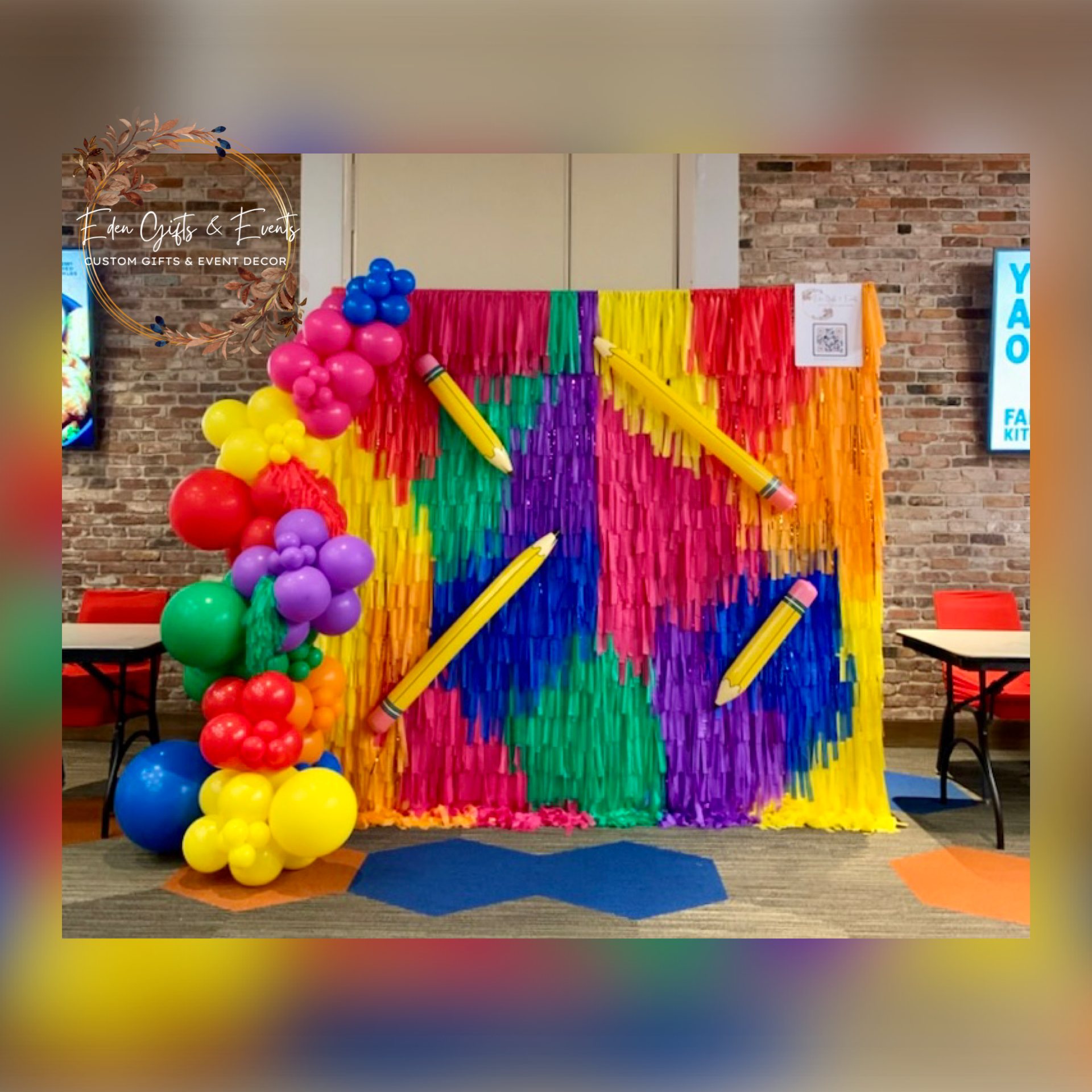 Customizable Color Blocked Fringe Backdrop
