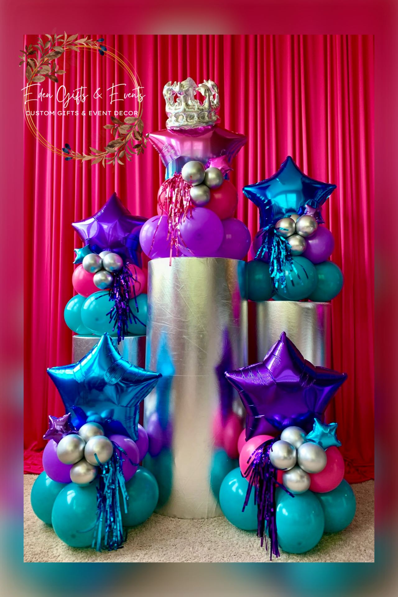 Eden Gifts & Events is Jacksonville's premier destination for custom gifts and event styling.  We offer unique, tailored gifts, stunning event backdrops, and breathtaking balloon installations- including garlands, arches, columns, and marquees.  All 