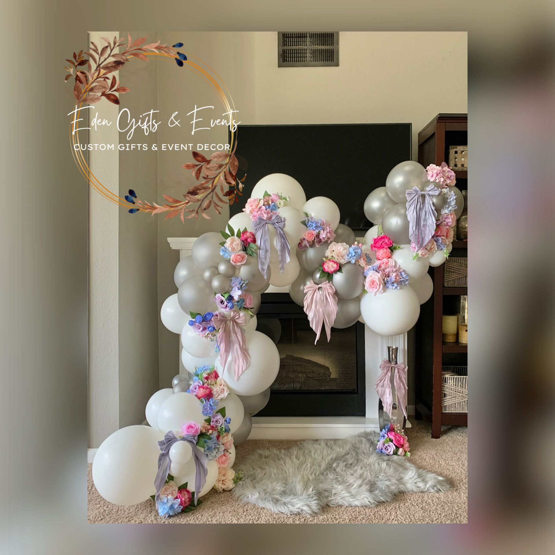 Eden Gifts & Events is THE destination for next level custom gift and event styling experiences in Jacksonville, FL with custom gifts, event backdrops, and balloon garland, arches, columns, and marquees available for local delivery and free pick-up o