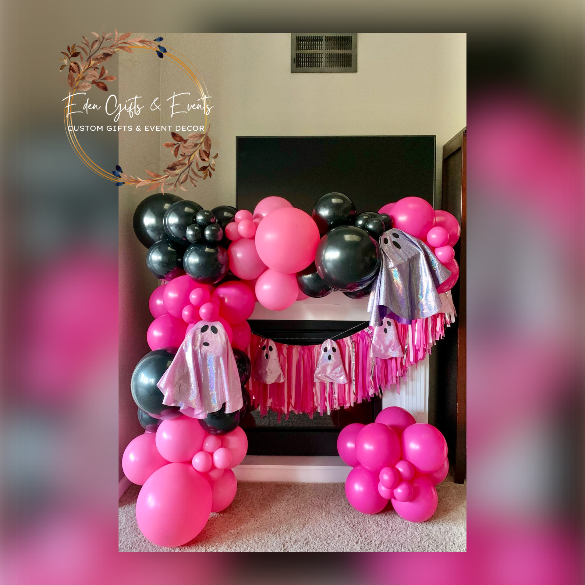 Eden Gifts & Events is THE destination for next level custom gift and event styling experiences in Jacksonville, FL with custom gifts, event backdrops, and balloon garland, arches, columns, and marquees available for local delivery and free pick-up o