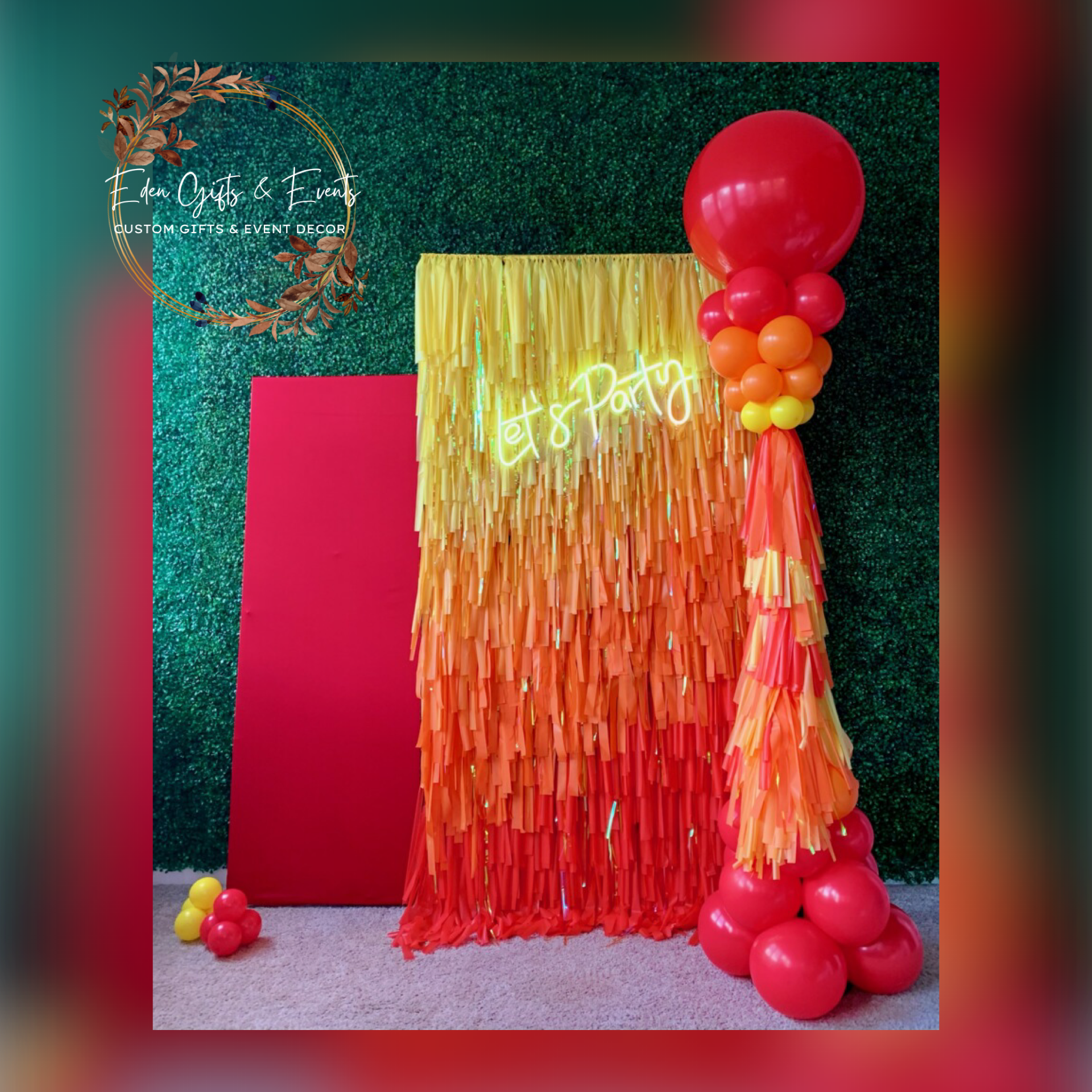 Eden Gifts & Events is THE destination for next level custom gift and event styling experiences in Jacksonville, FL with custom gifts, event backdrops, and balloon garland, arches, columns, and marquees available for local delivery and free pick-up o