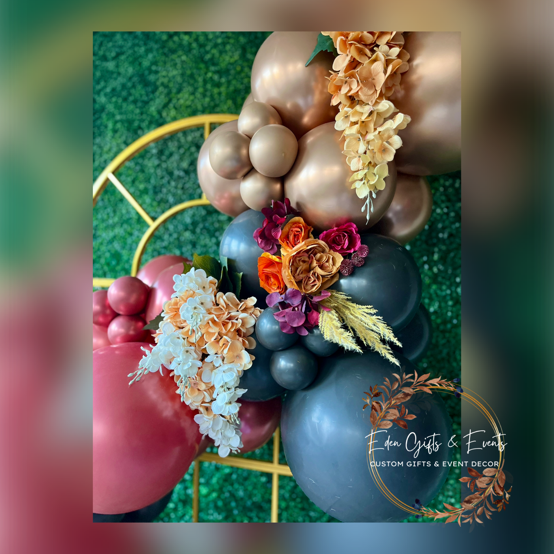 Eden Gifts & Events is Jacksonville's premier destination for custom gifts and event styling.  We offer unique, tailored gifts, stunning event backdrops, and breathtaking balloon installations- including garlands, arches, columns, and marquees.  All 