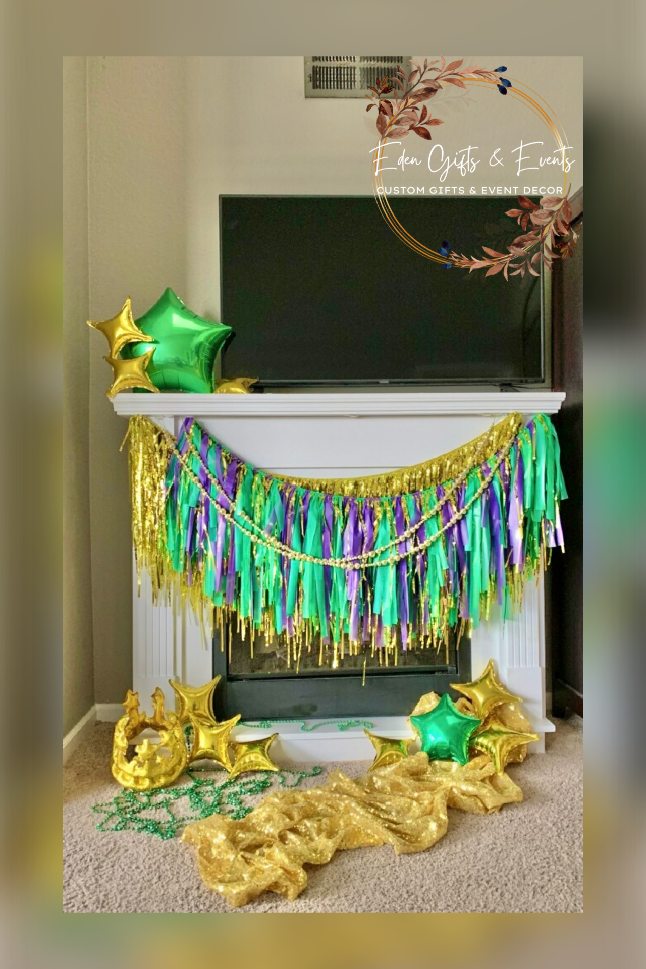 Customizable 12" Shimmer Fringe Garland