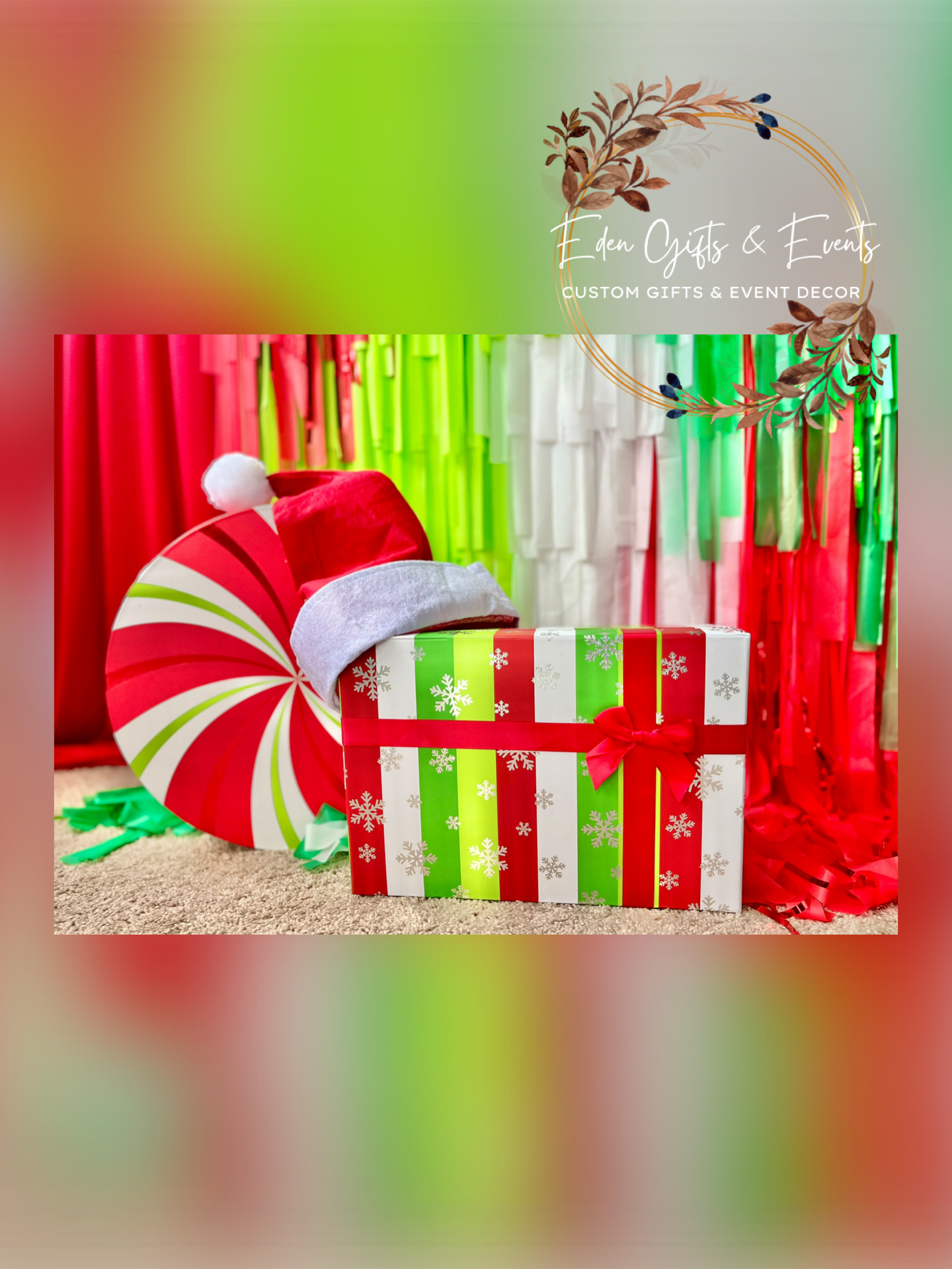 Eden Gifts & Events is THE destination for next level custom gift and event styling experiences in Jacksonville, FL with custom gifts, event backdrops, and balloon garland, arches, columns, and marquees available for local delivery and free pick-up o