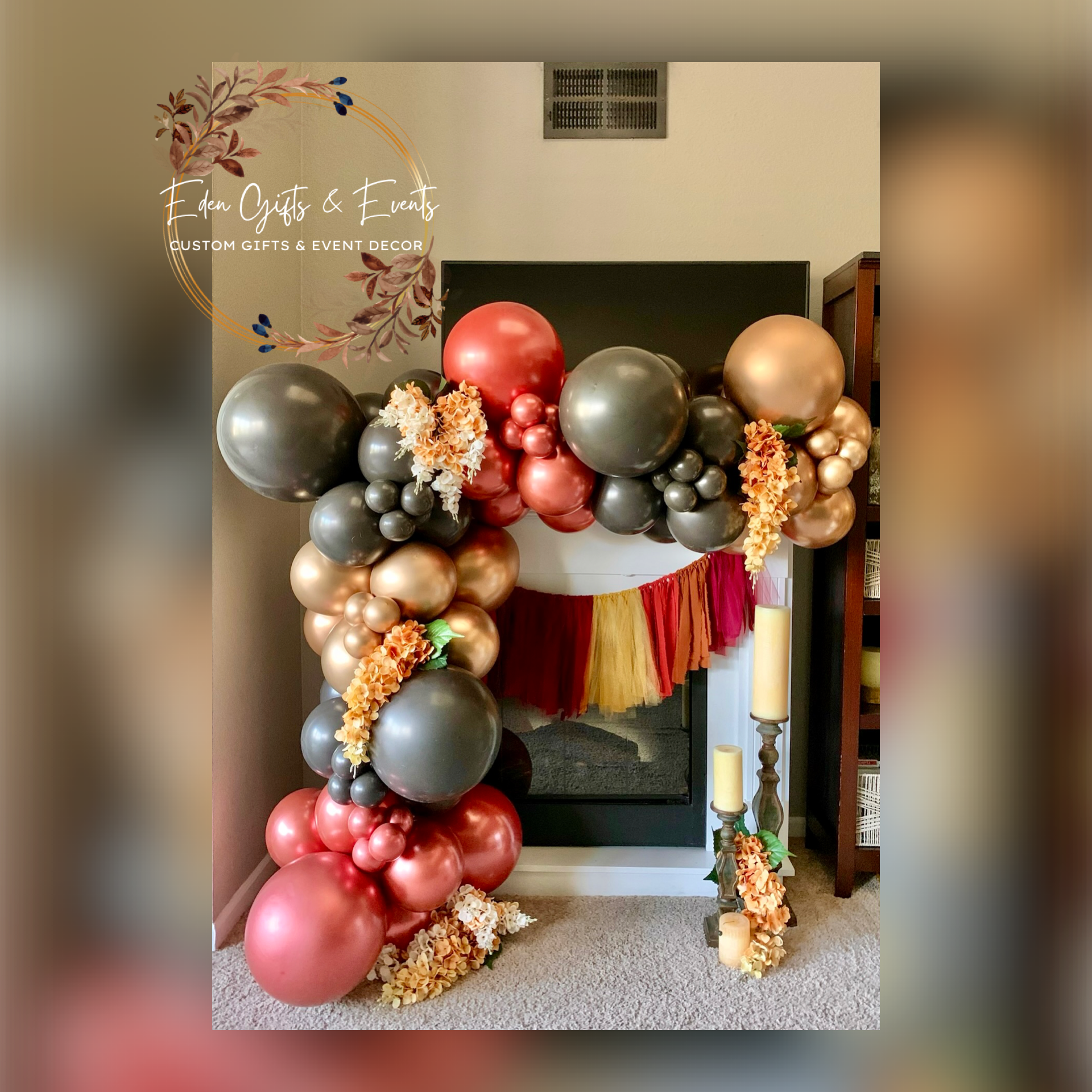Eden Gifts & Events is THE destination for next level custom gift and event styling experiences in Jacksonville, FL with custom gifts, event backdrops, and balloon garland, arches, columns, and marquees available for local delivery and free pick-up o
