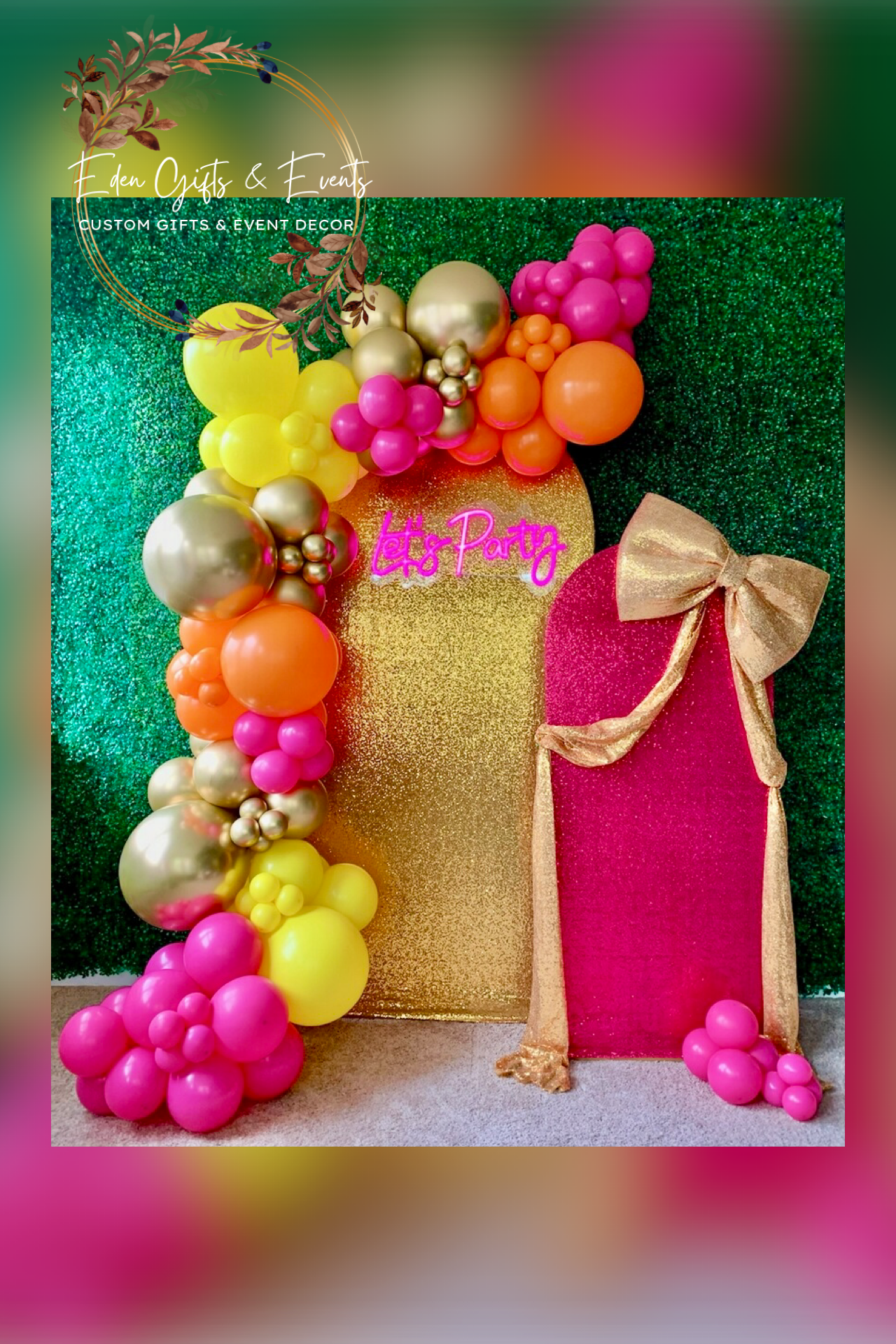 Eden Gifts & Events is Jacksonville’s go-to for custom gifts and unforgettable event styling. From one-of-a-kind gifts to show-stopping balloon installations—like garlands, arches, columns, and marquee displays—we bring your vision to life. We also o