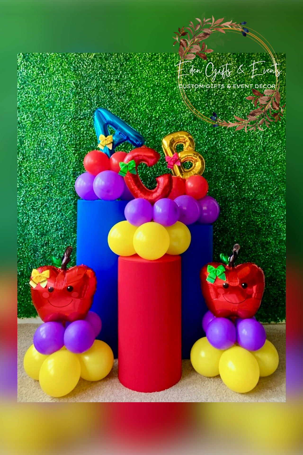 Eden Gifts & Events is Jacksonville's premier destination for custom gifts and event styling.  We offer unique, tailored gifts, stunning event backdrops, and breathtaking balloon installations- including garlands, arches, columns, and marquees.  All 
