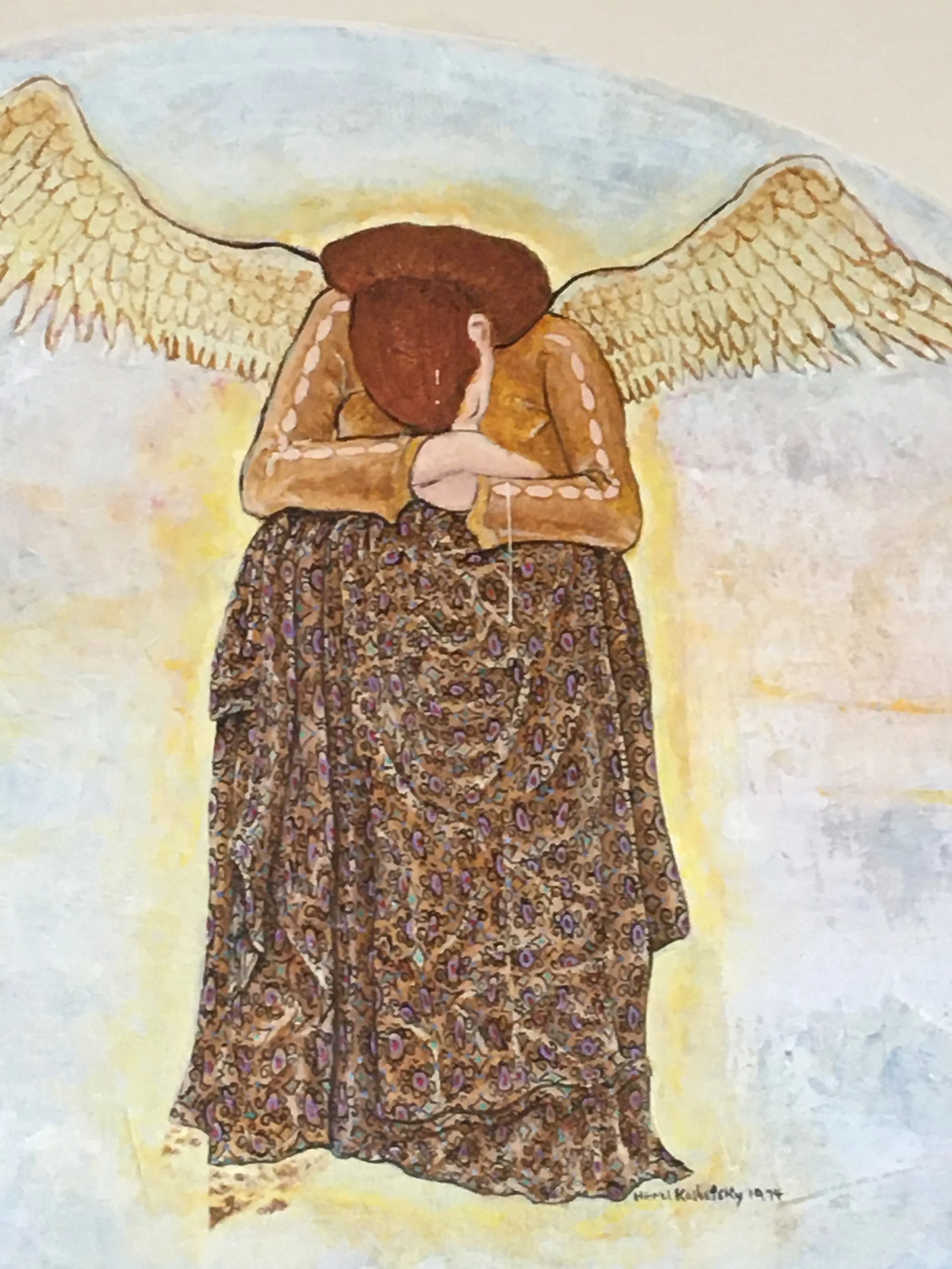 Angel on studio wall 1974