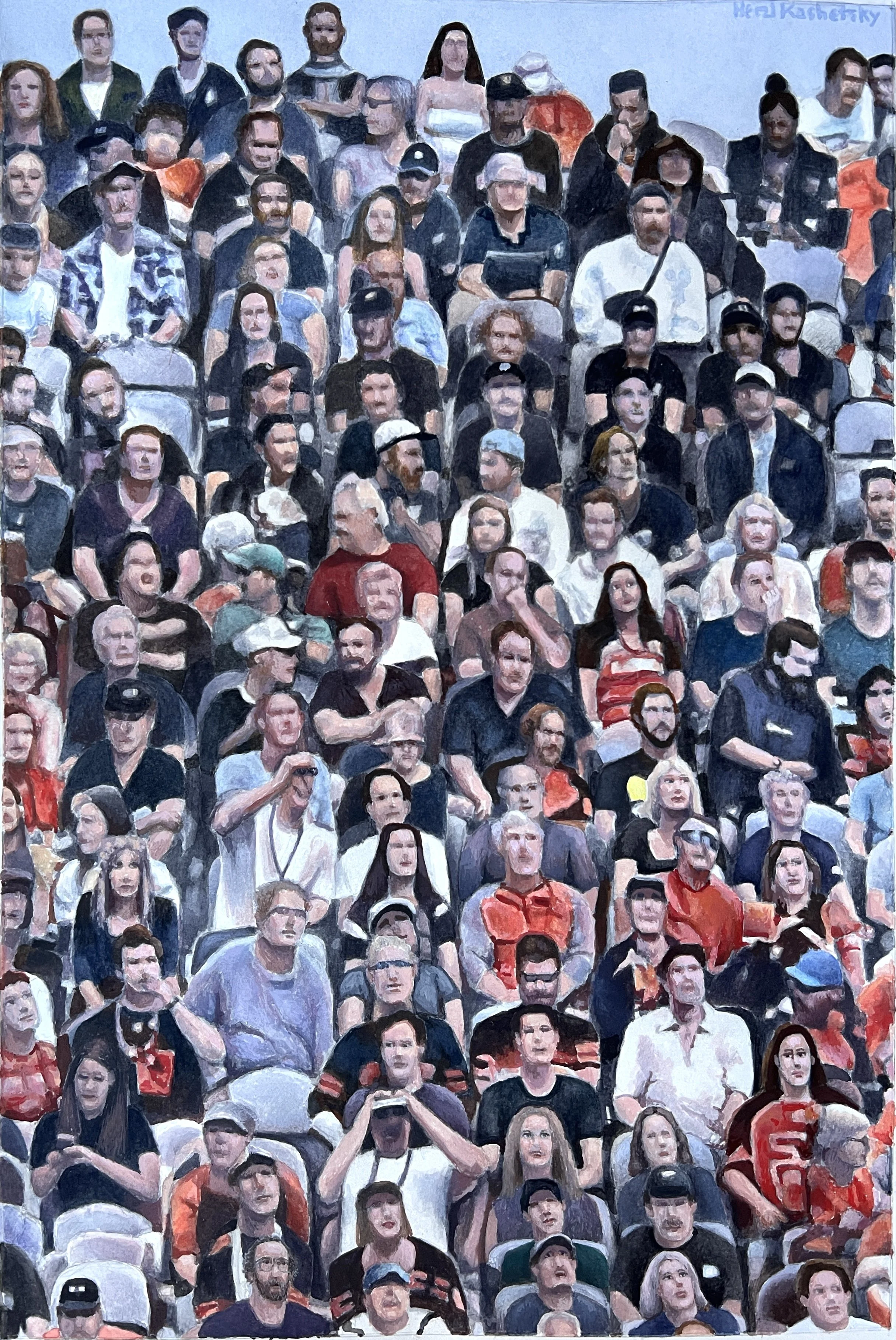 Spectators 
Watercolour on paper 18x12in 2025 
Private Collection