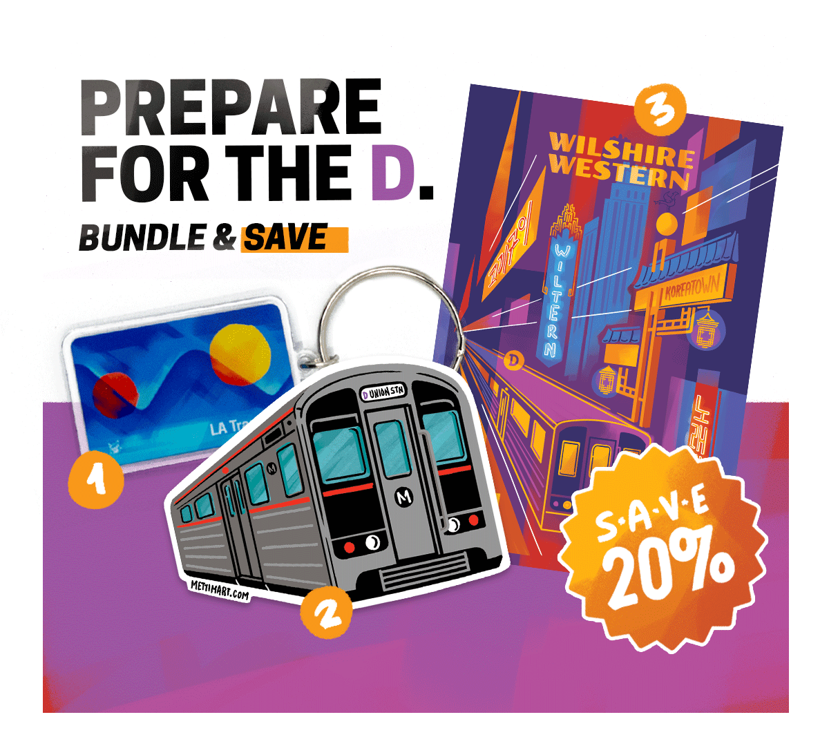 LA Metro Keychain — Metti Mart | Transit Art by Greg Ghielmetti