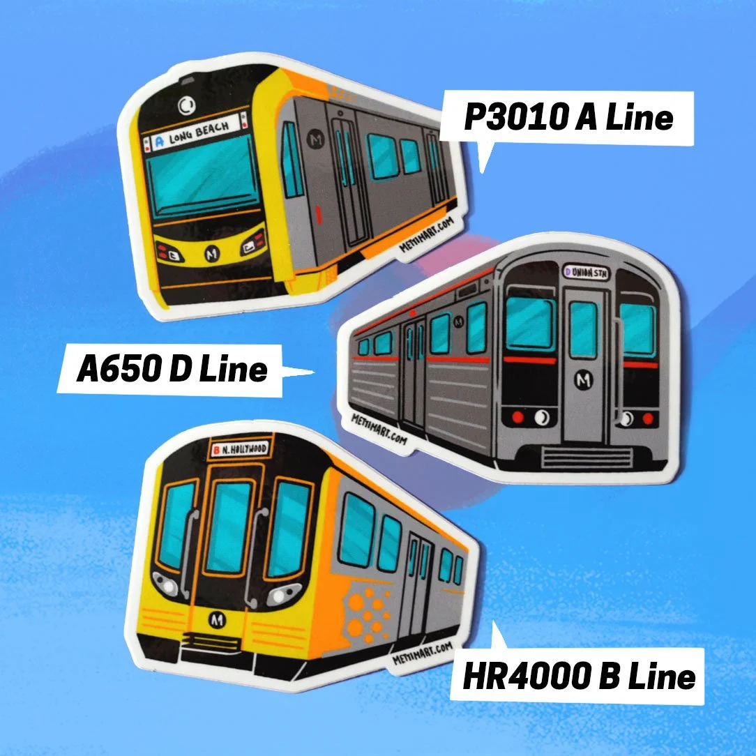 Metro Sign Sticker LA Metro Rail Sticker Pack — Metti Mart | Transit Art by Greg Ghielmetti