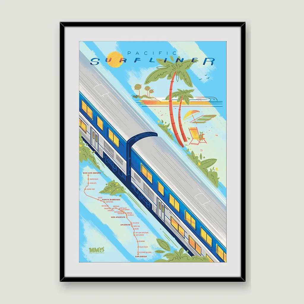 CA Rail | Pacific Surfliner Artwork — Metti Mart | Transit Art by