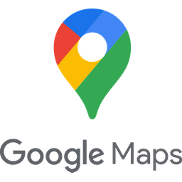 Google Maps logo with map pin featuring blue, red, yellow, and green colors.