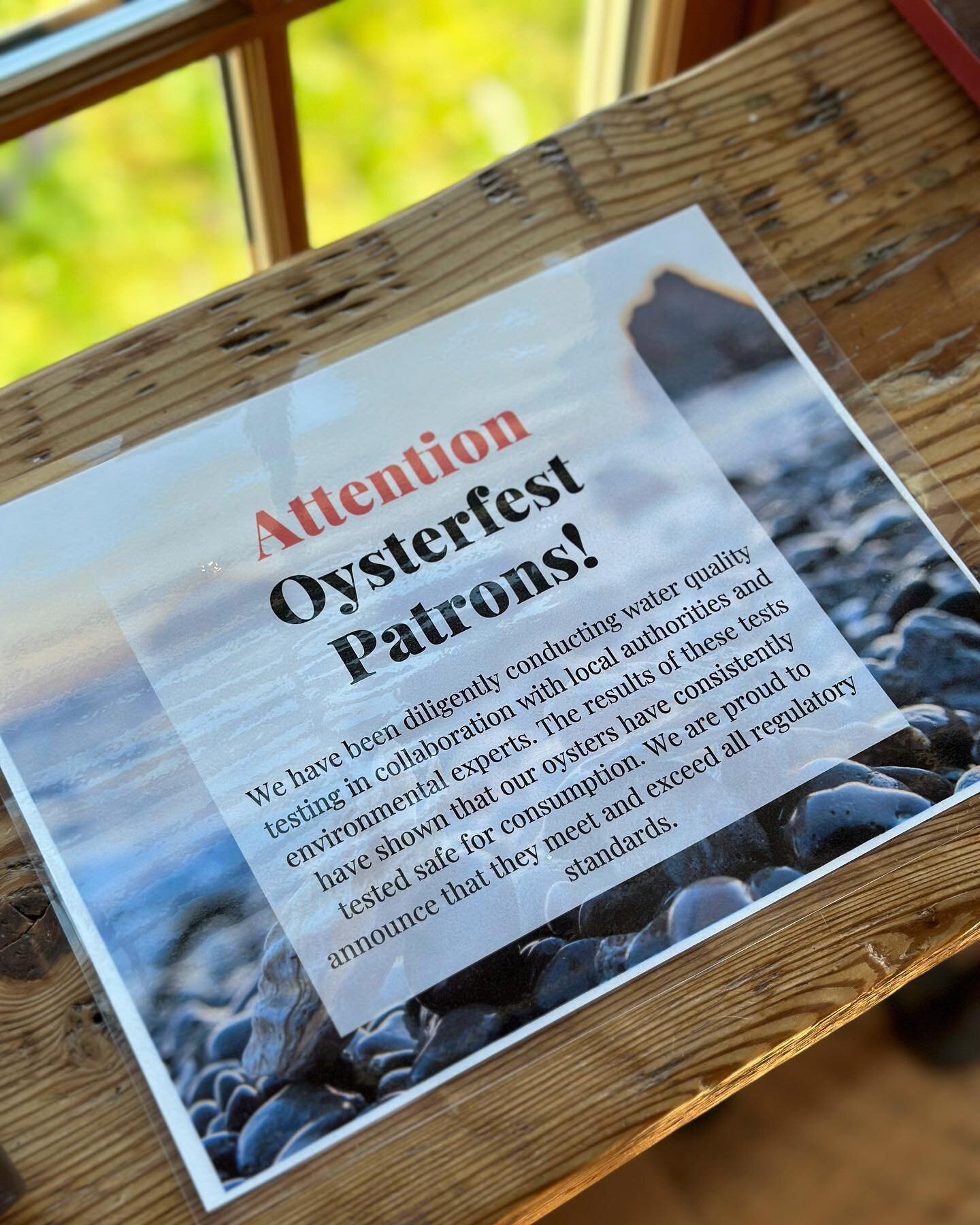 Our oysters meet and exceed all regulatory standards! Safe to enjoy. 🌞