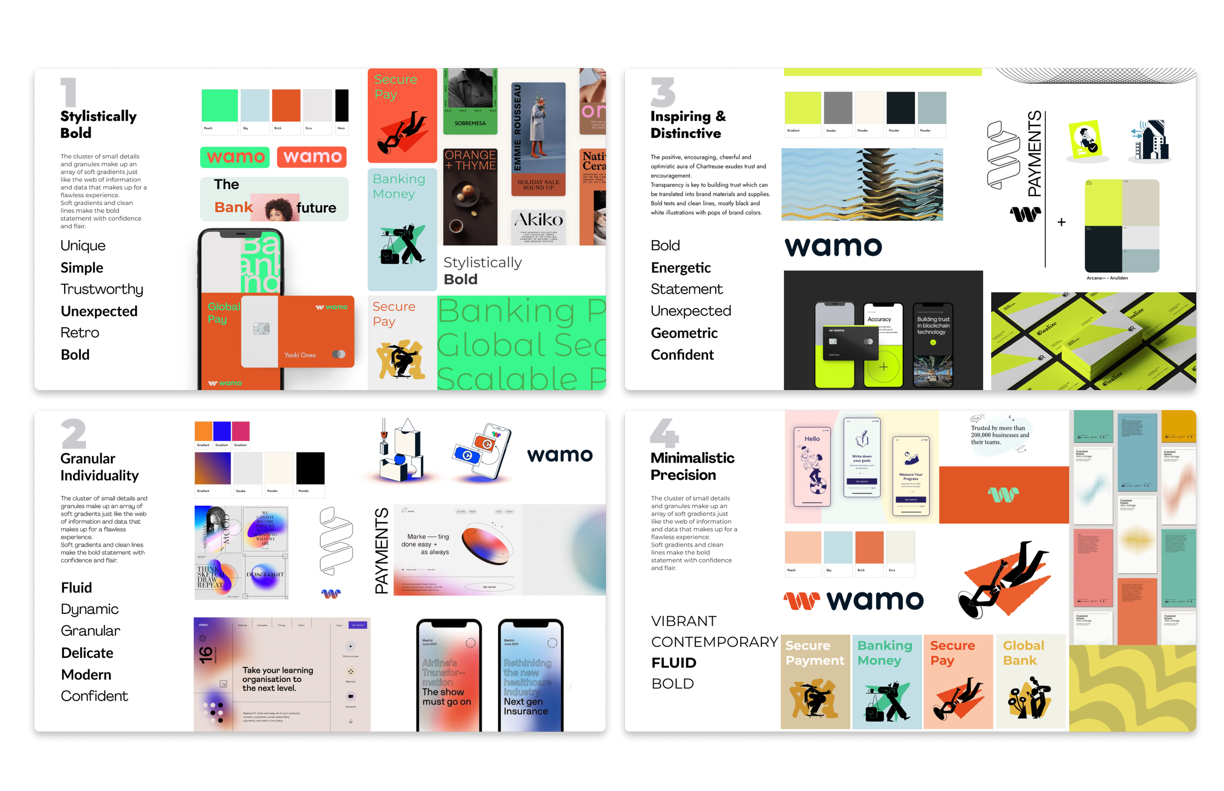 Multiple moodboards and color themes were explored, each capturing unique aspects of WAMO's identity. Collaborating closely, we identified the winning concept that struck the right balance between professionalism and approachability. 