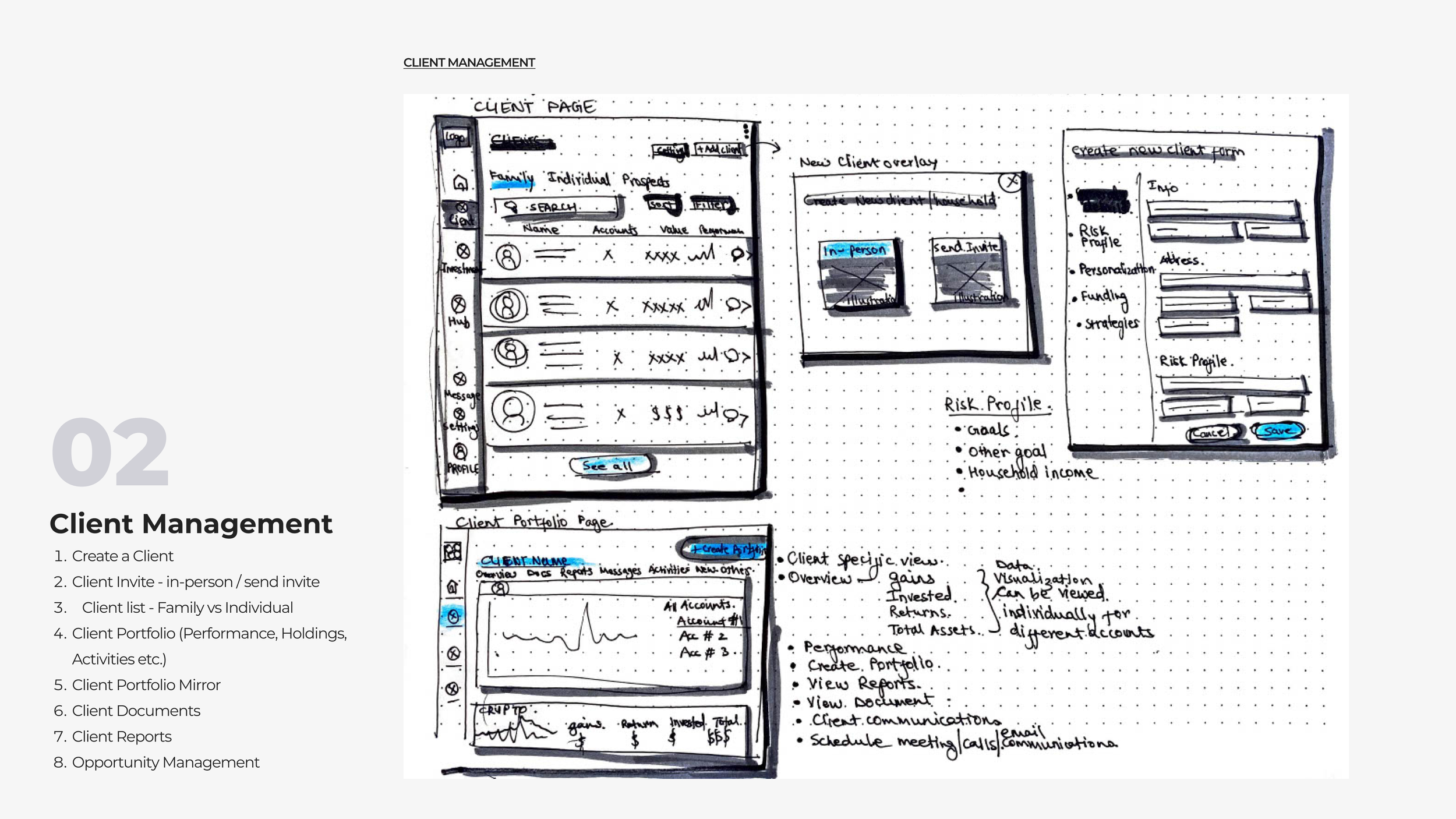 Client Management: Effortless client onboarding, KYC processes, and data management.
