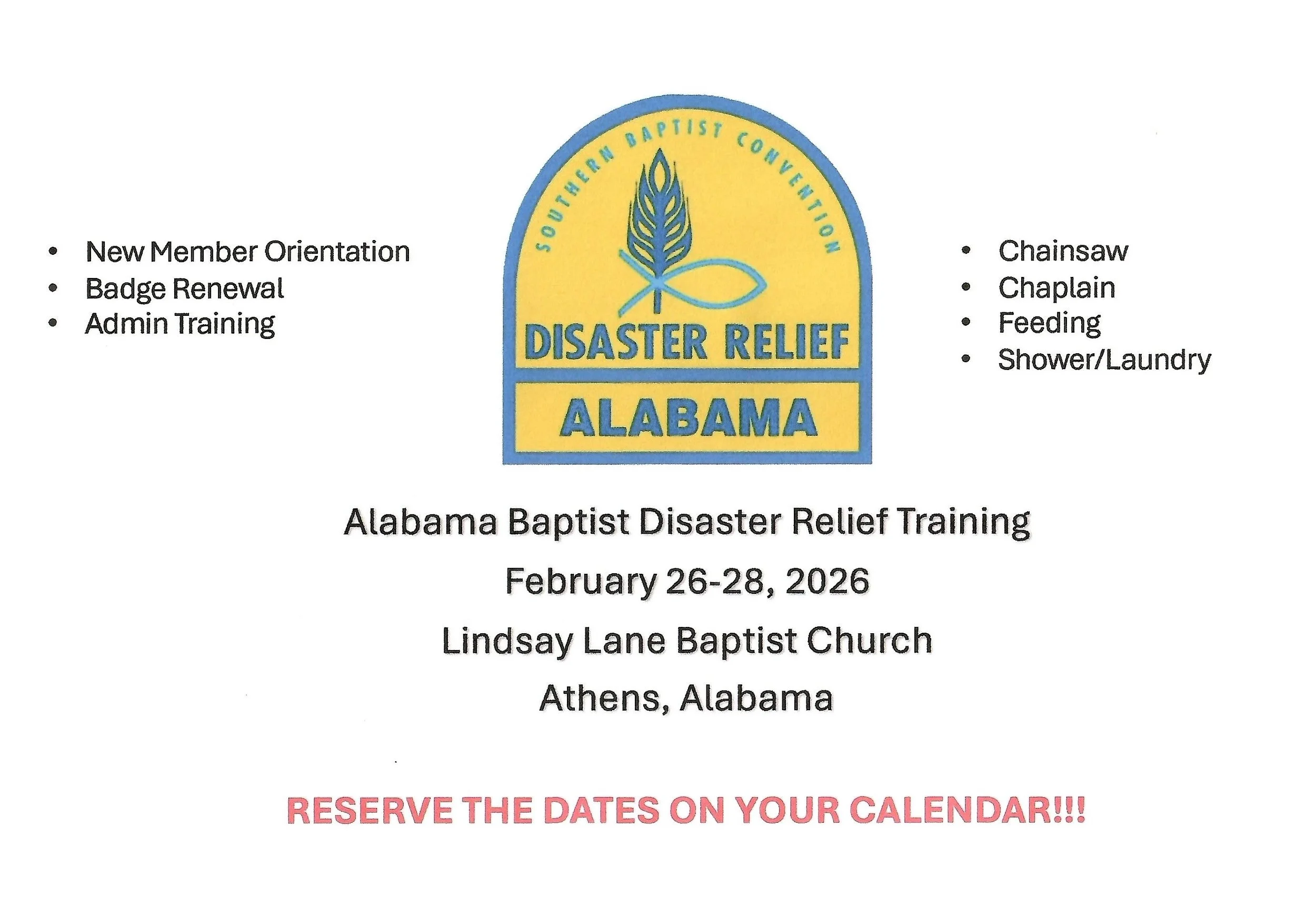Alabama Disaster Relief Training