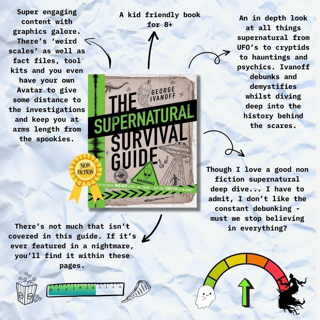 👻 THE SUPERNATURAL SURVIVAL GUIDE 👻 by George Ivanoff (take 2)
.
This was an immediate grab from my daughter at our local library who was thrilled to find a paranormal book she hasn't devoured... and by devoured, I mean borrowed with gusto, then im
