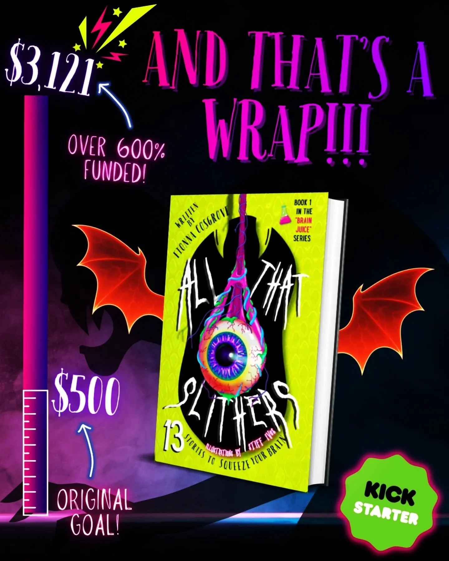 🛸 YEESH! 🛸
.
And thats a wrap on the Kickstarter campaign!
.
Happy feelings are just starting to creep, and im feeling... *gasp* ... proud!
.
With over 70 backers from across the world, we went beyond reaching my initial funding goal, and even got 